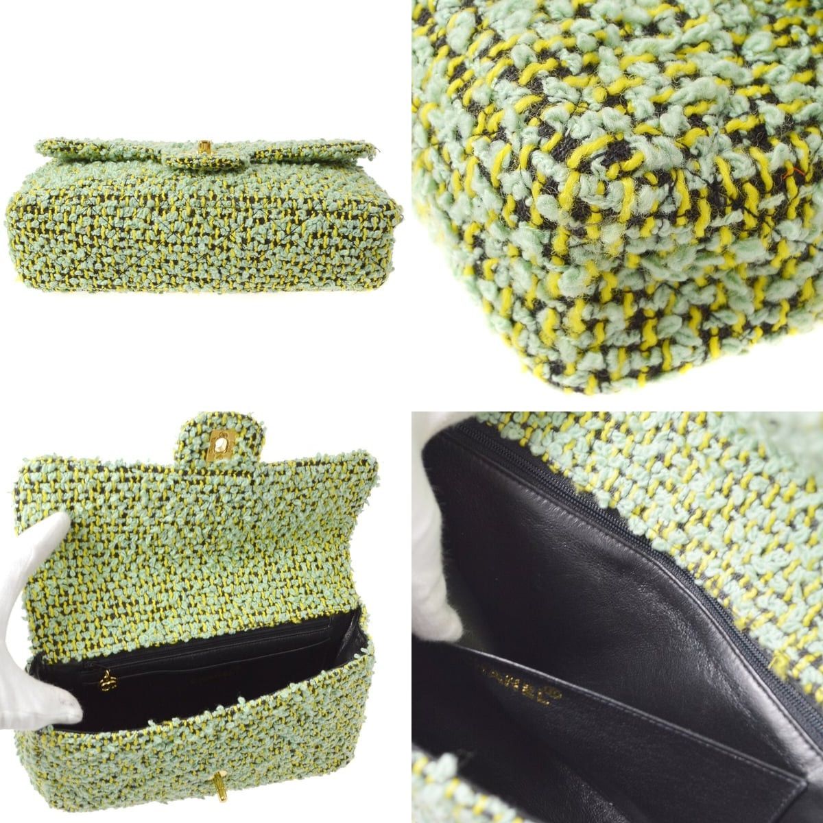 Chanel Chanel Quilted Tweed Vintage Classic Top Handle Flap Bag Size ONE SIZE - 4 Thumbnail