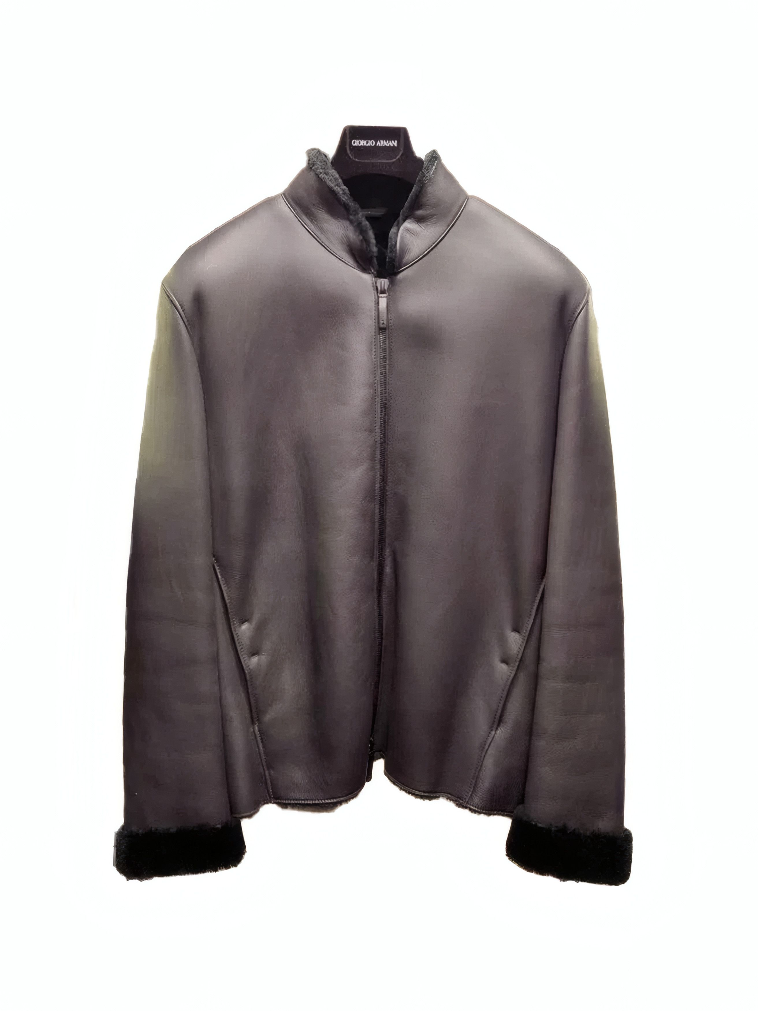 Armani Collezioni Shearling Lamb Leather Jacket - www.disolcolor.com
