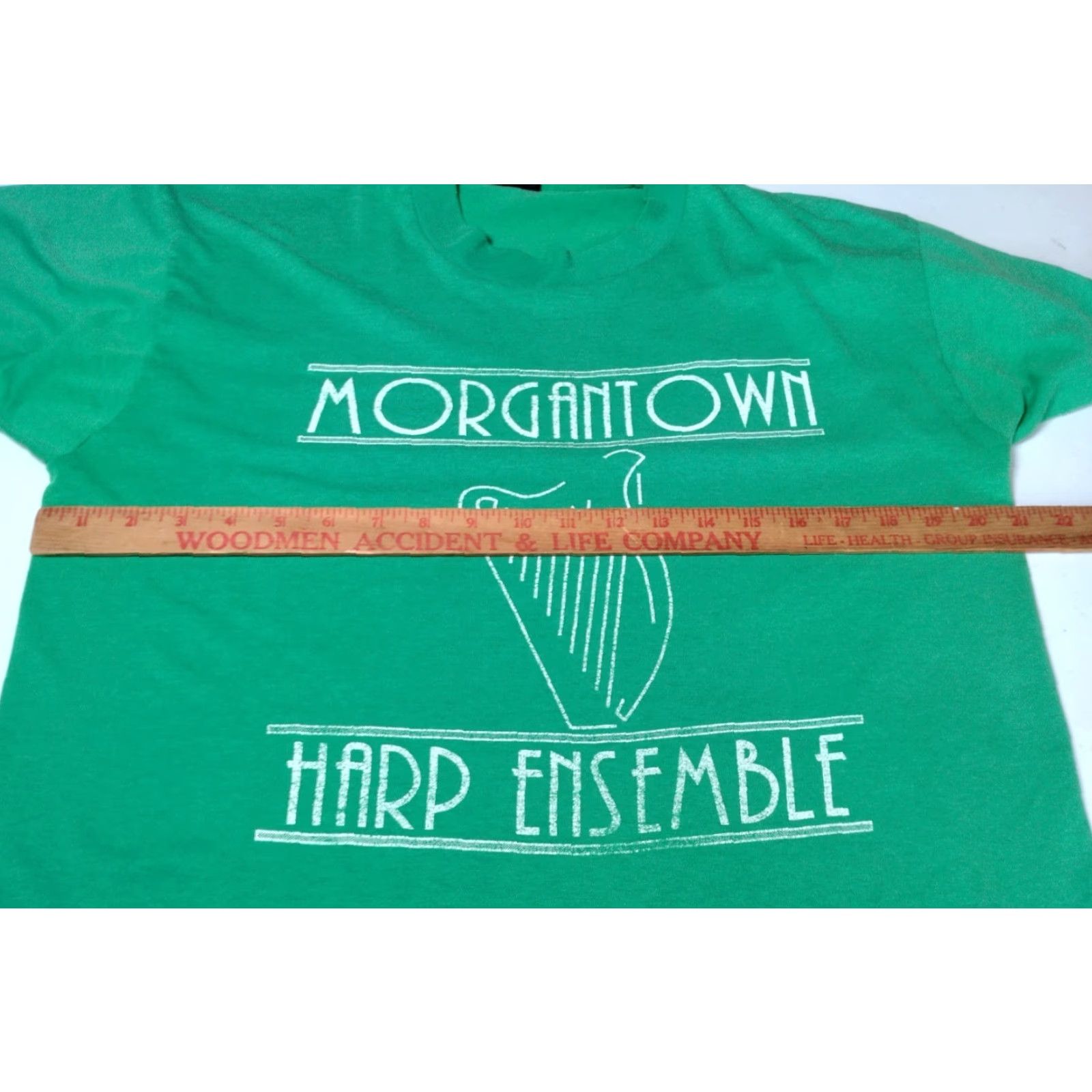 Fruit Of The Loom VINTAGE Fruit of the Loom Harp Ensemble Shirt Large Kelly Green Musician Graphic Single Stitch Mens Size US L / EU 52-54 / 3 - 4 Thumbnail