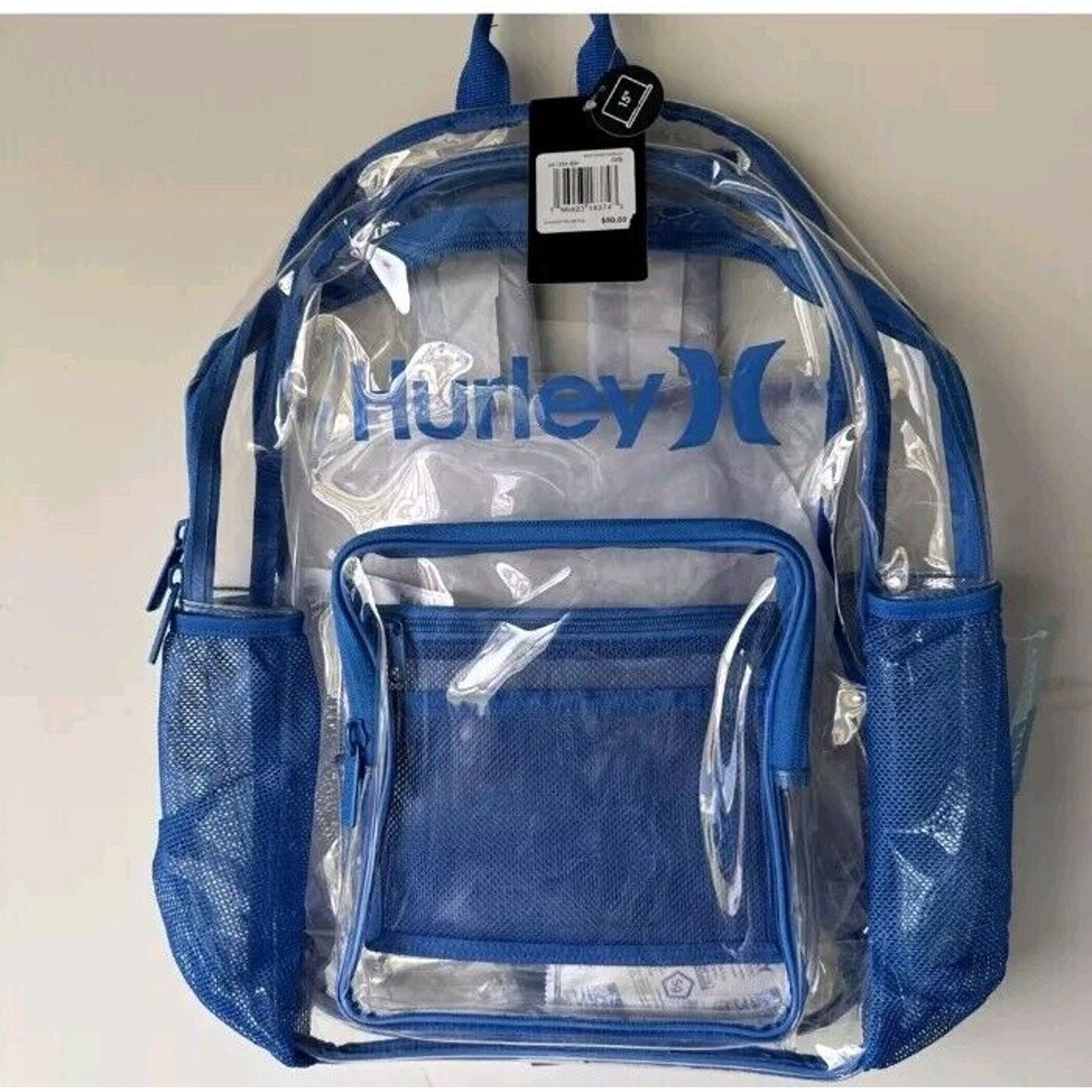Hurley Hurley Clear Daypack Backpack Santiago Blue Bottle Pocket Size ONE SIZE - 1 Thumbnail