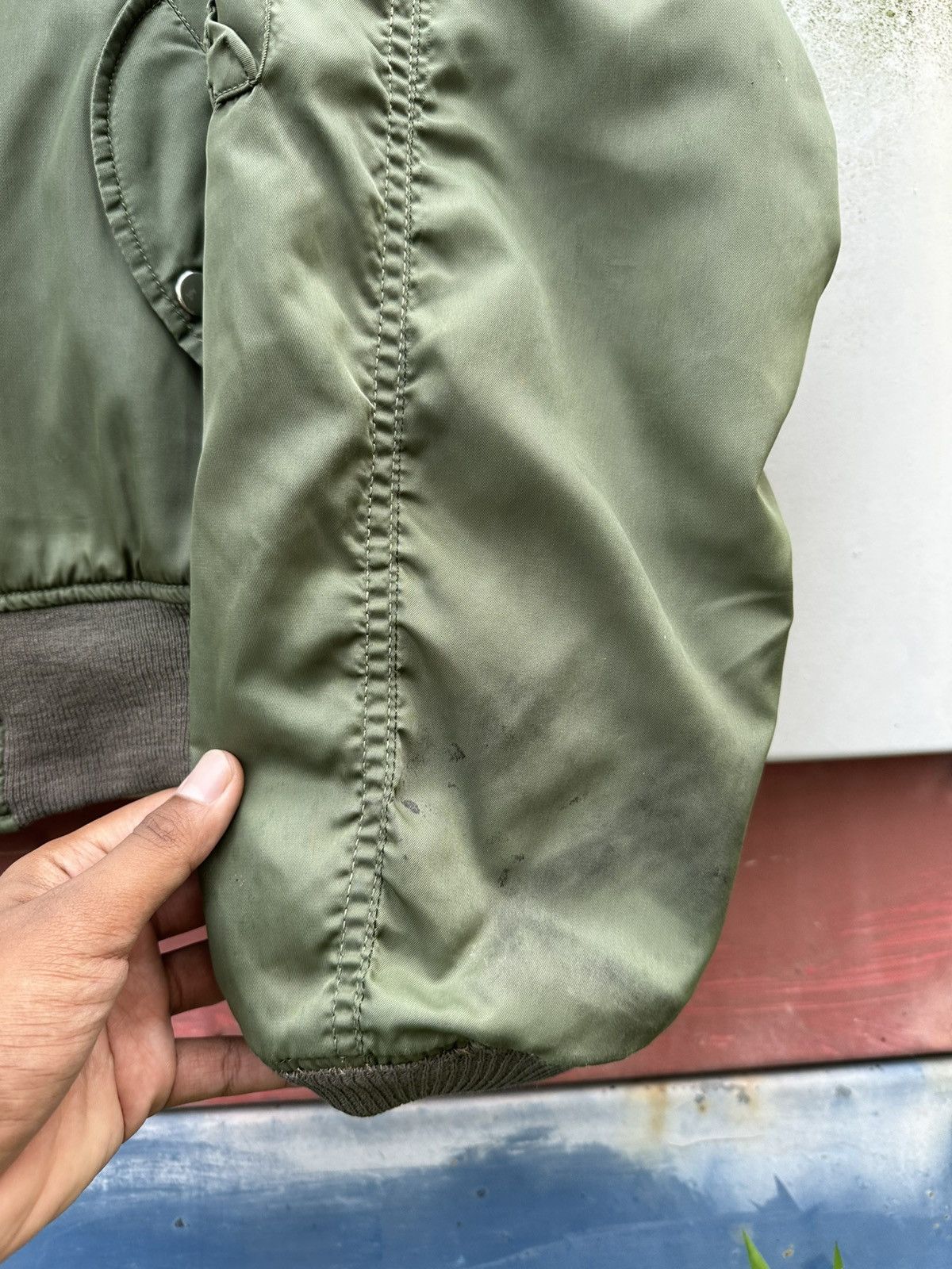 Vintage 🪖Vintage THRASHED MA-1 Man Intermediate Bomber Jacket Size US M / EU 48-50 / 2 - 10 Thumbnail