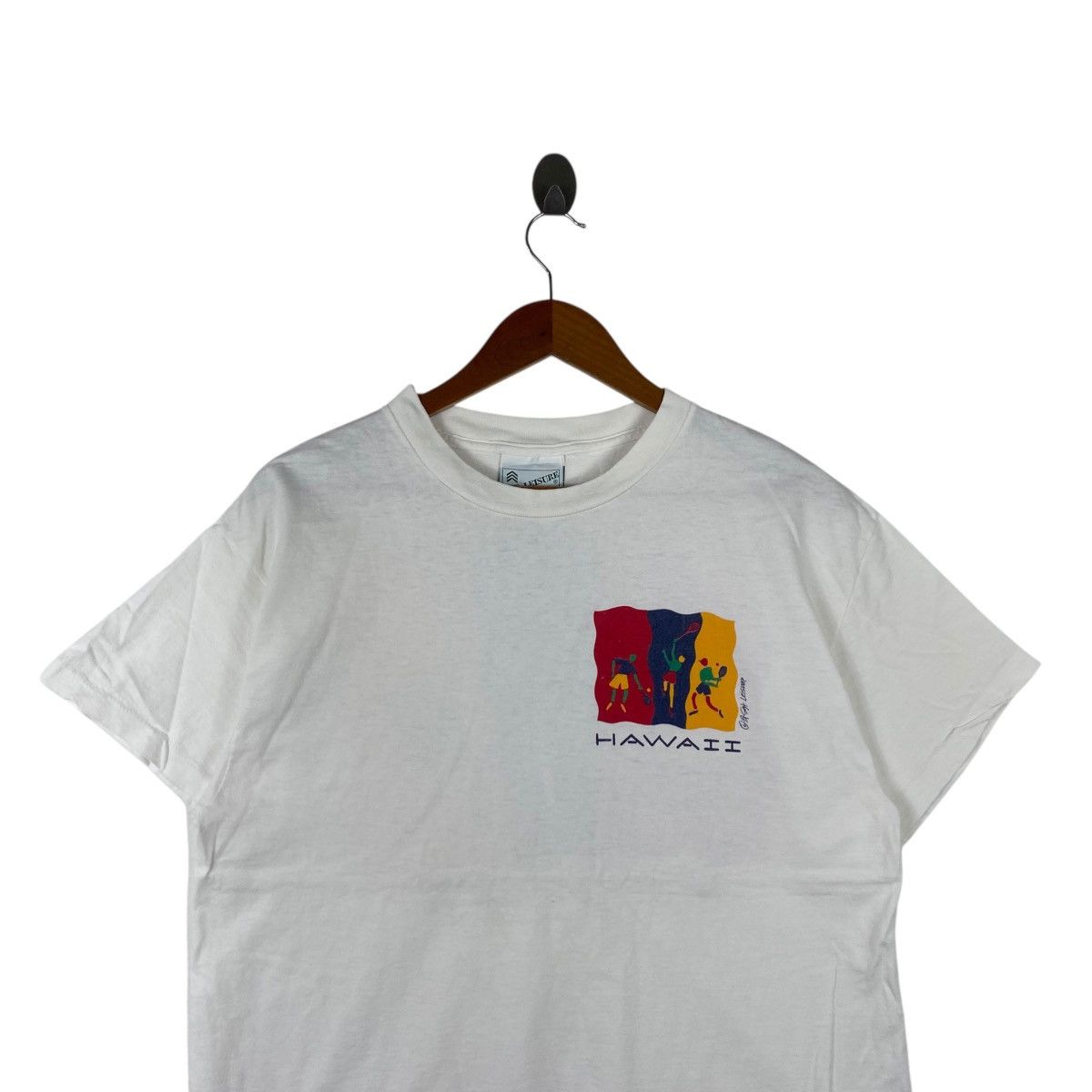 Vintage Vintage 90’ SGT. LEISURE HAWAII Tennis Made In USA Tee Shirt Size L / US 10 / IT 46 - 4 Thumbnail