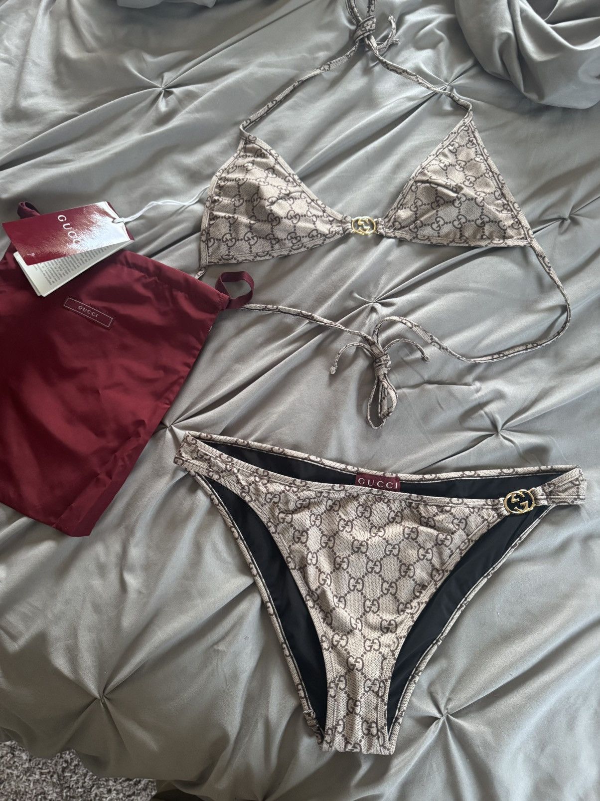 PRINTED STRETCH GG JERSEY BIKINI