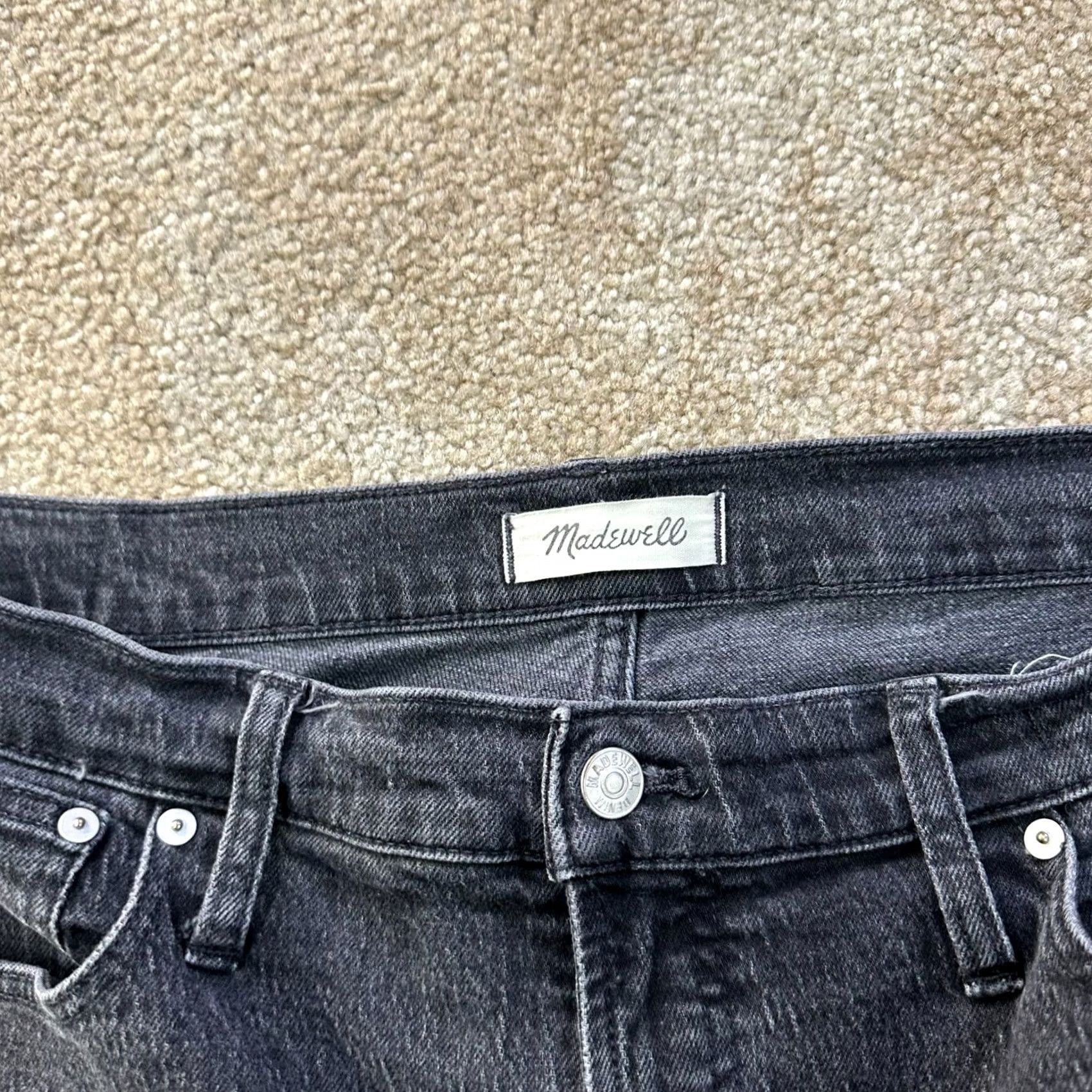 Madewell Madewell Jeans Womens 33T Black Wide-Leg Denim 5-Pocket High Rise Inseam 29 Inseam 29" Regular 36W 29L N/A Size 24" / US 00 / IT 34 - 4 Thumbnail
