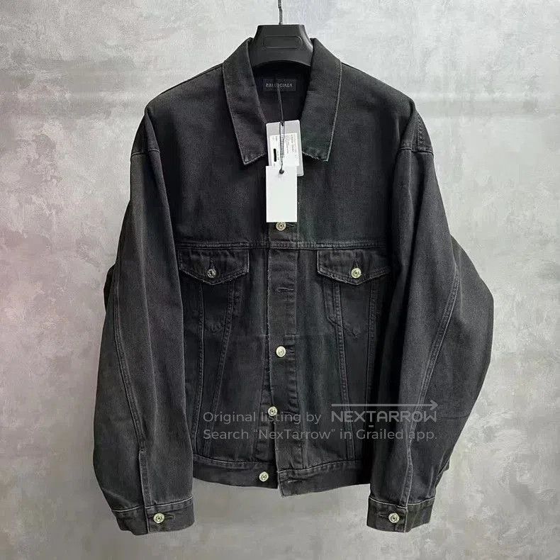 Balenciaga Balenciaga Black Denim Jacket. Size US XL / EU 56 / 4 - 1 Thumbnail