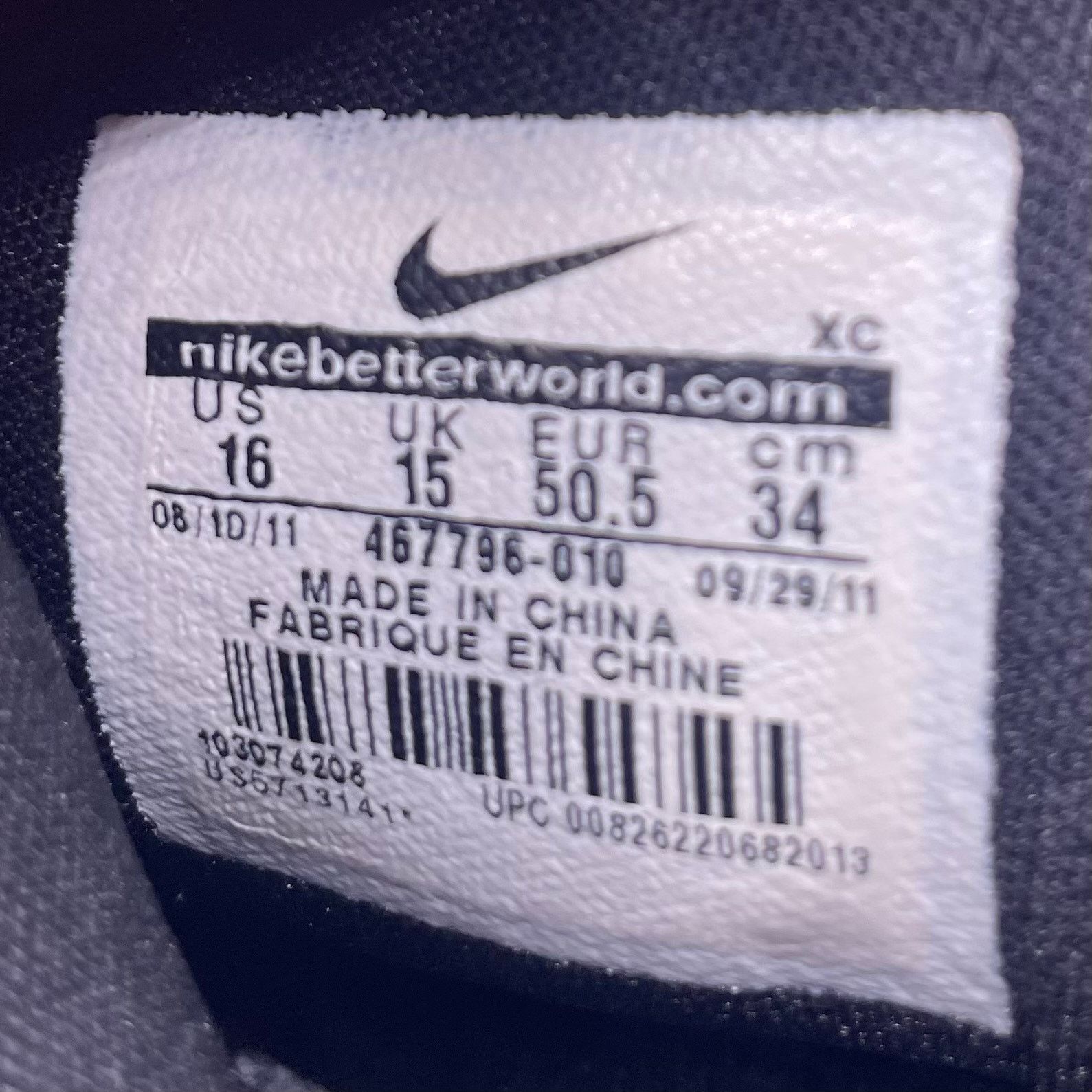 Nike Nike Air Huarache 2K Fresh Baseball Metal Cleat Mid Black 16 Size US 15 / EU 48 - 7 Thumbnail