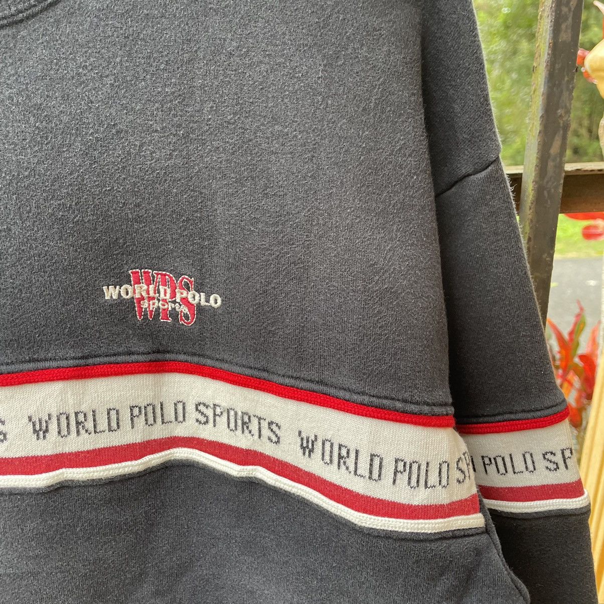 Polo Ralph Lauren × Vintage 🔥Vintage World Polo Sports Tapped Spellout Sweatshirts Size US M / EU 48-50 / 2 - 5 Thumbnail