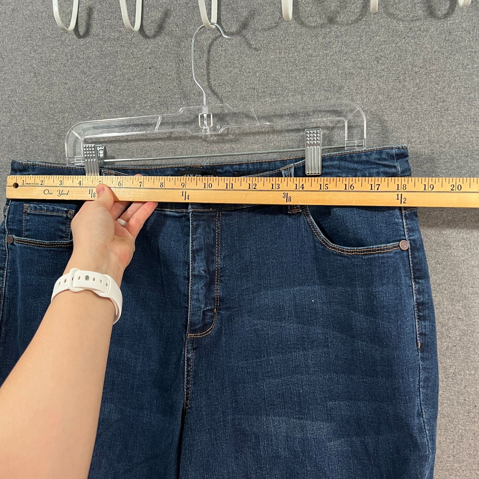 Other Susan Graver Petite Stretch Denim Girlfriend Jean with Cuff Size 40" / US 18 - 6 Thumbnail