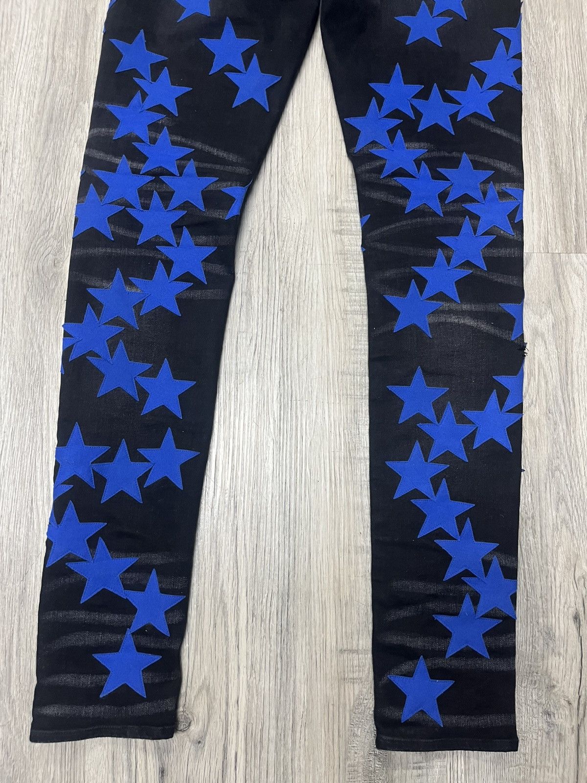Amiri Amiri Alchemist Suede Stars Blue Aged Black Denim Size US 32 / EU 48 - 5 Thumbnail
