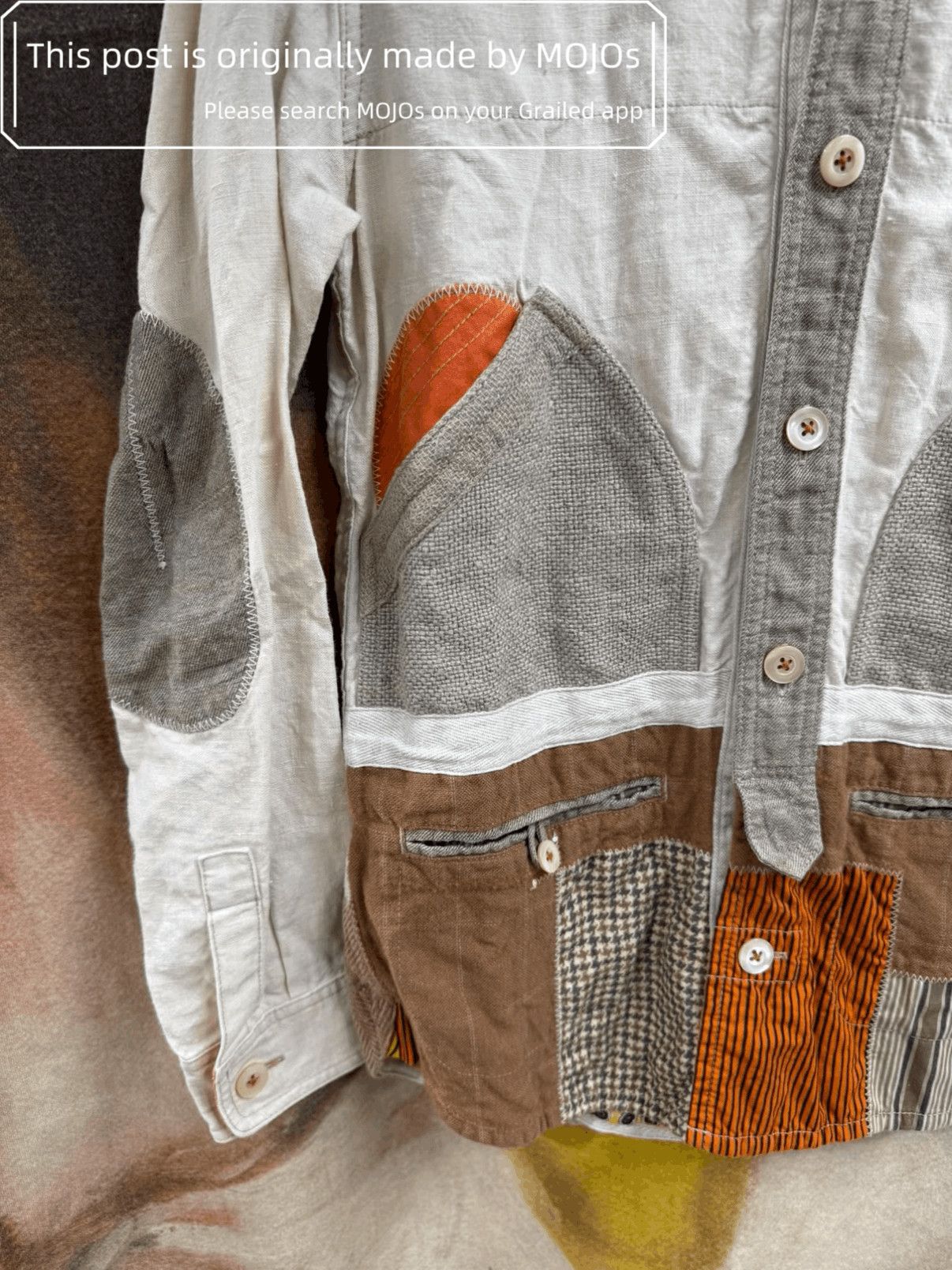 Junya Watanabe Junya Watanabe Linen Patch Half Zip Jacket mojos5720 Size US S / EU 44-46 / 1 - 3 Thumbnail