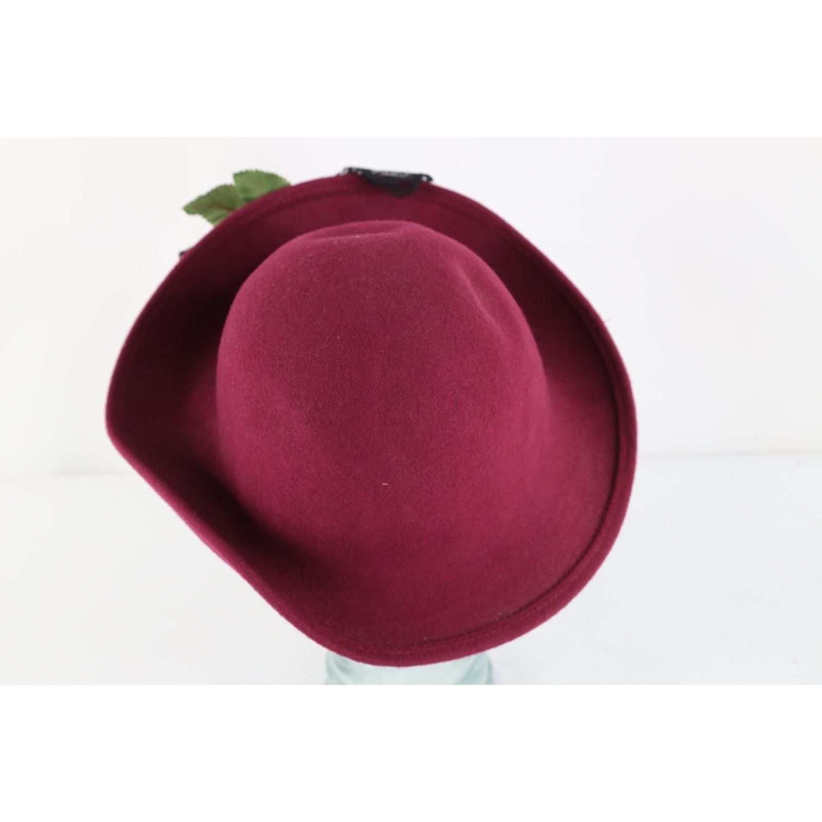 Vintage Vintage 60s 70s Rockabilly Lace Flower Bowtie Felt Wool Hat Size ONE SIZE - 3 Thumbnail