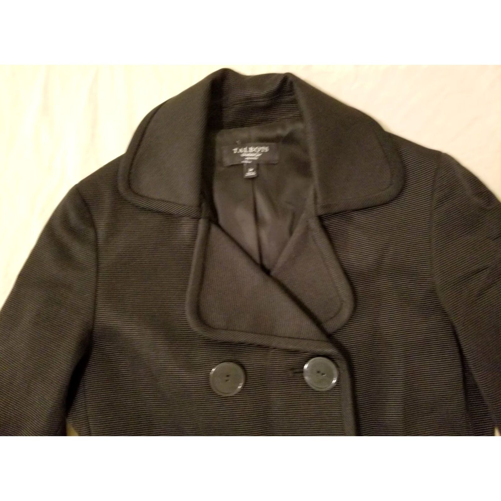 Talbots Womens Talbots Jacket Coat 2P Petite Black Cotton Jacket Mens? Size XS / US 0-2 / IT 36-38 - 3 Thumbnail