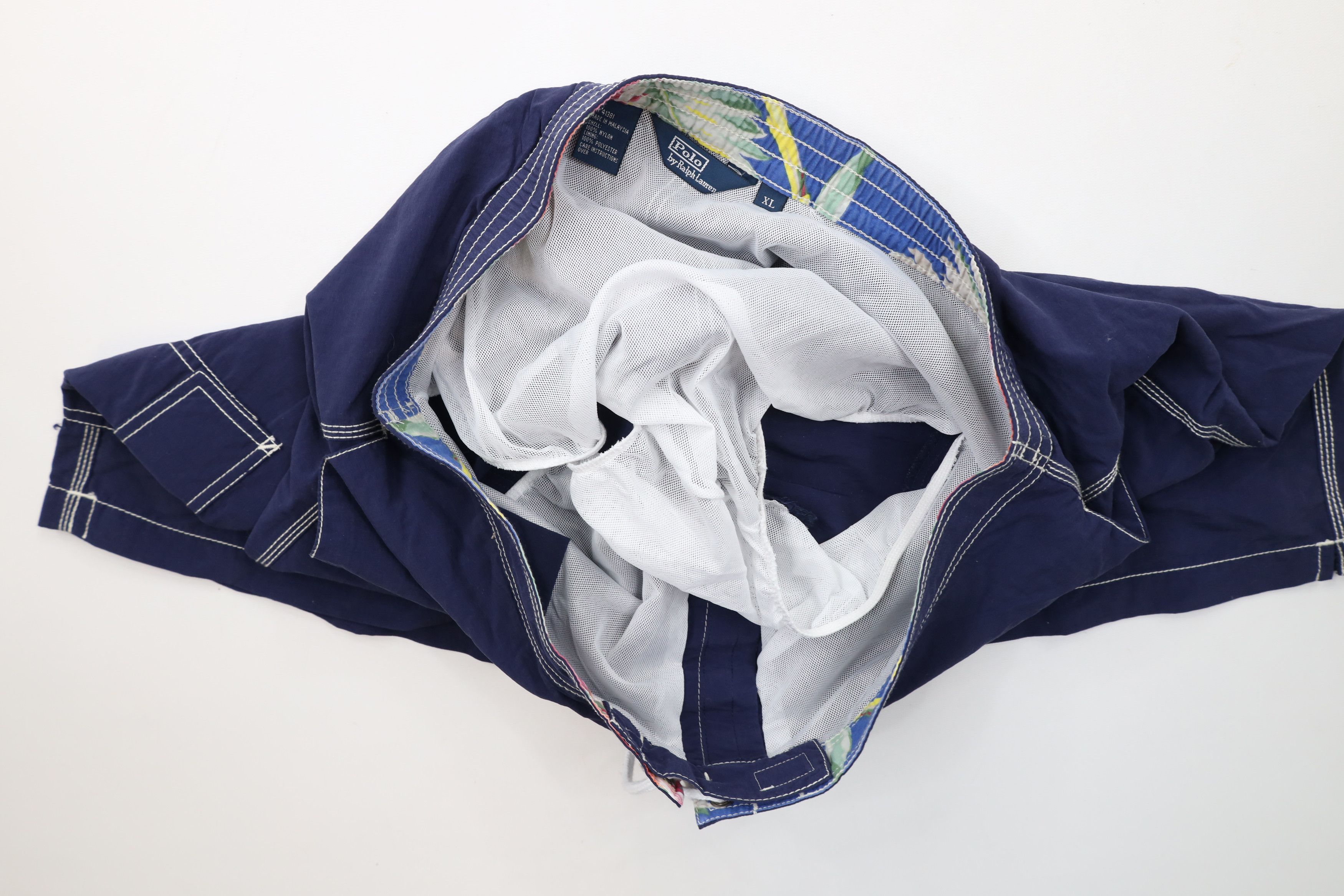 Ralph Lauren × Vintage Vintage 90s Ralph Lauren Spell Lined Shorts Swim Trunks Blue Size US 36 / EU 52 - 7 Thumbnail