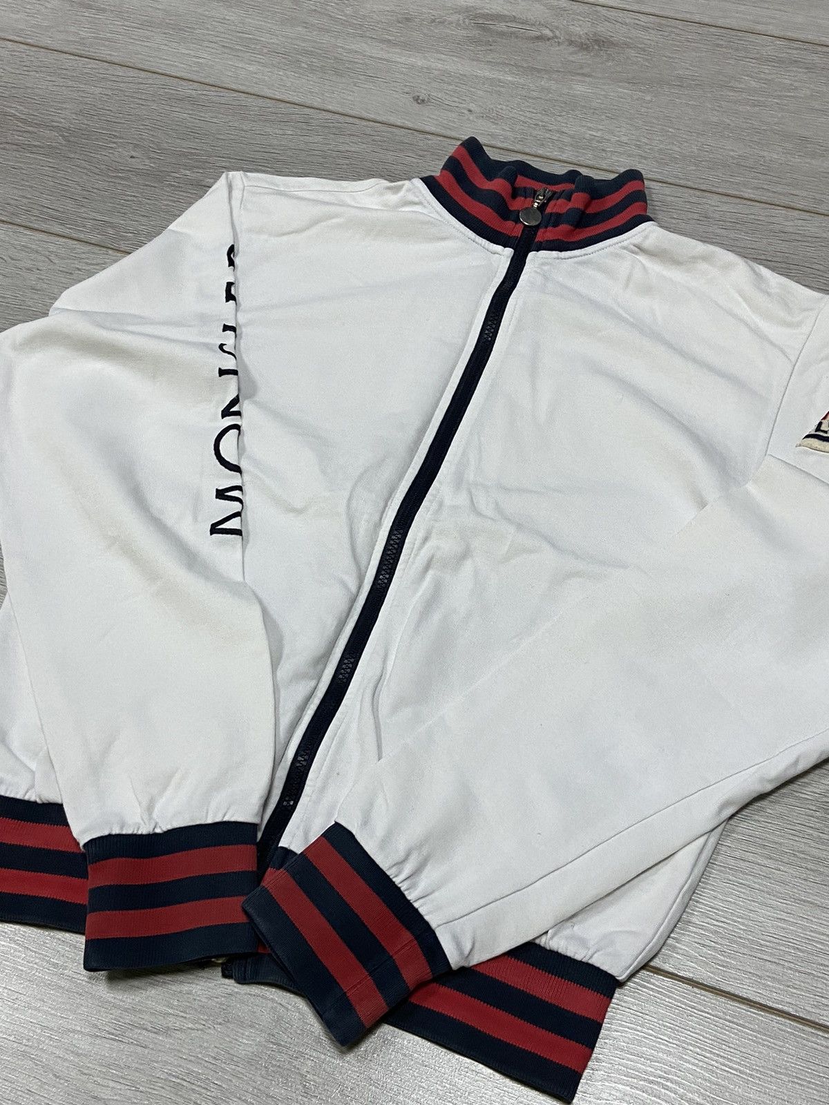 Moncler Moncler big logo stripes embroidered bomber Size US M / EU 48-50 / 2 - 8 Thumbnail