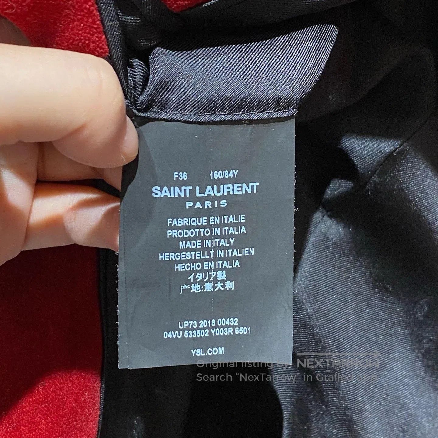 Saint Laurent Paris Saint Laurent Red Velvet Embroidered Jacket. Size XS / US 0-2 / IT 36-38 - 4 Thumbnail