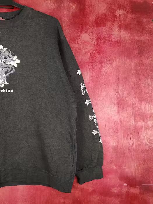 Japanese Brand Third Wave Black Guardian cross Sweatshirt faded vtg #S1352 Size US L / EU 52-54 / 3 - 12 Thumbnail