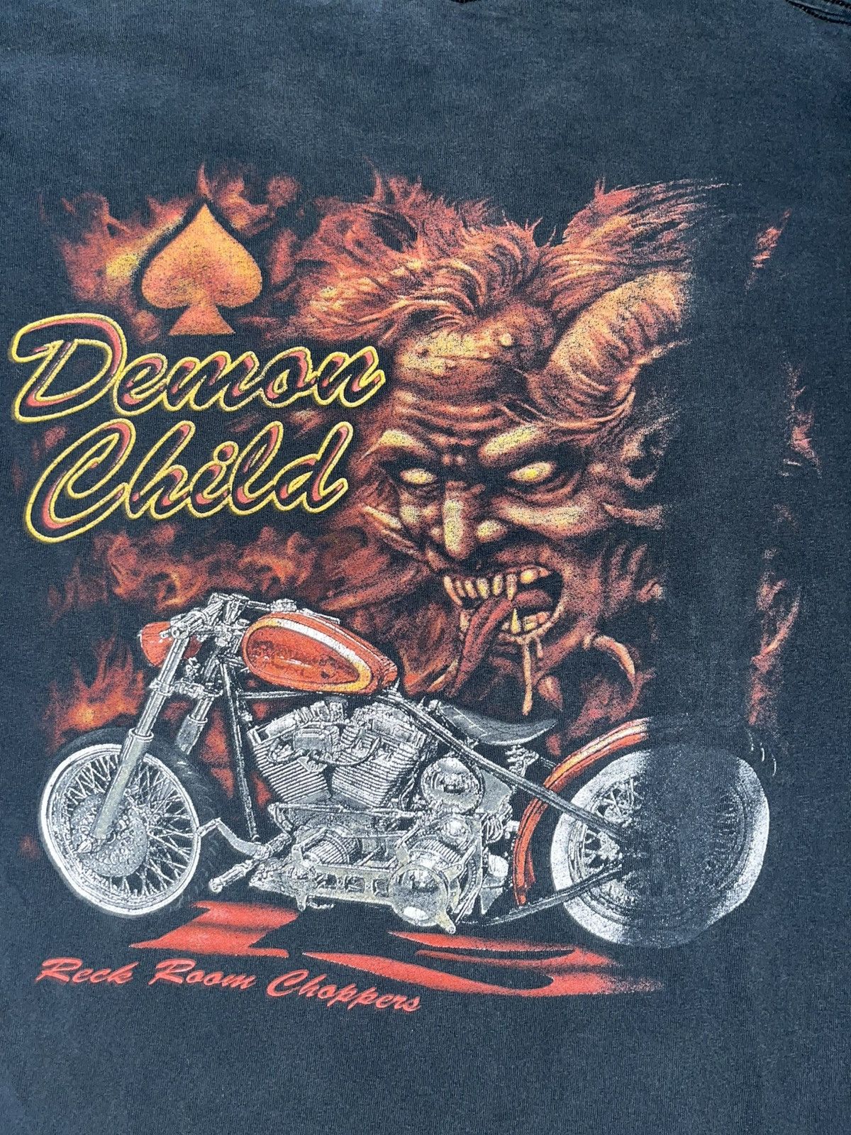 If Six Was Nine Crazy Y2K Faded Thrashed ERD Skater Grunge Devil Biker Shirt Size US L / EU 52-54 / 3 - 2 Thumbnail