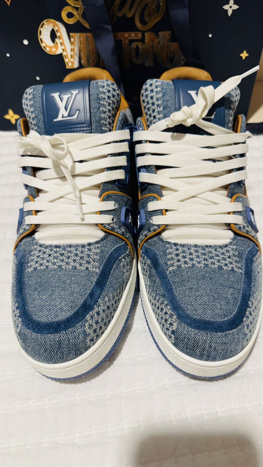 Louis Vuitton Blue Damier 3D Denim Louis Vuitton Trainer Size US 8.5 / EU 41-42 - 2 Thumbnail