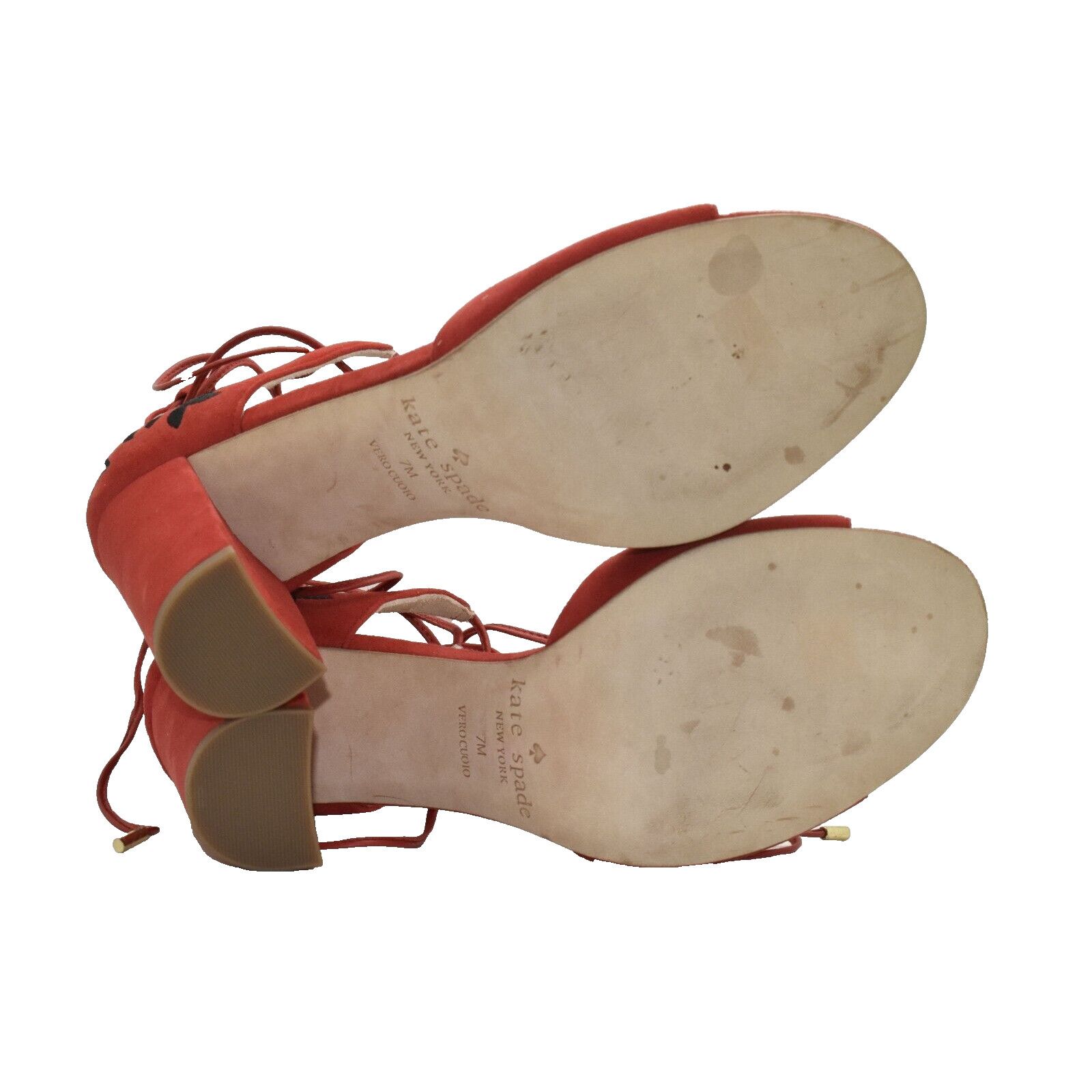Kate Spade NWOB KATE SPADE Suede Accent Tie Block Heel Sandals Size 7 M Size US 7 / IT 37 - 7 Thumbnail