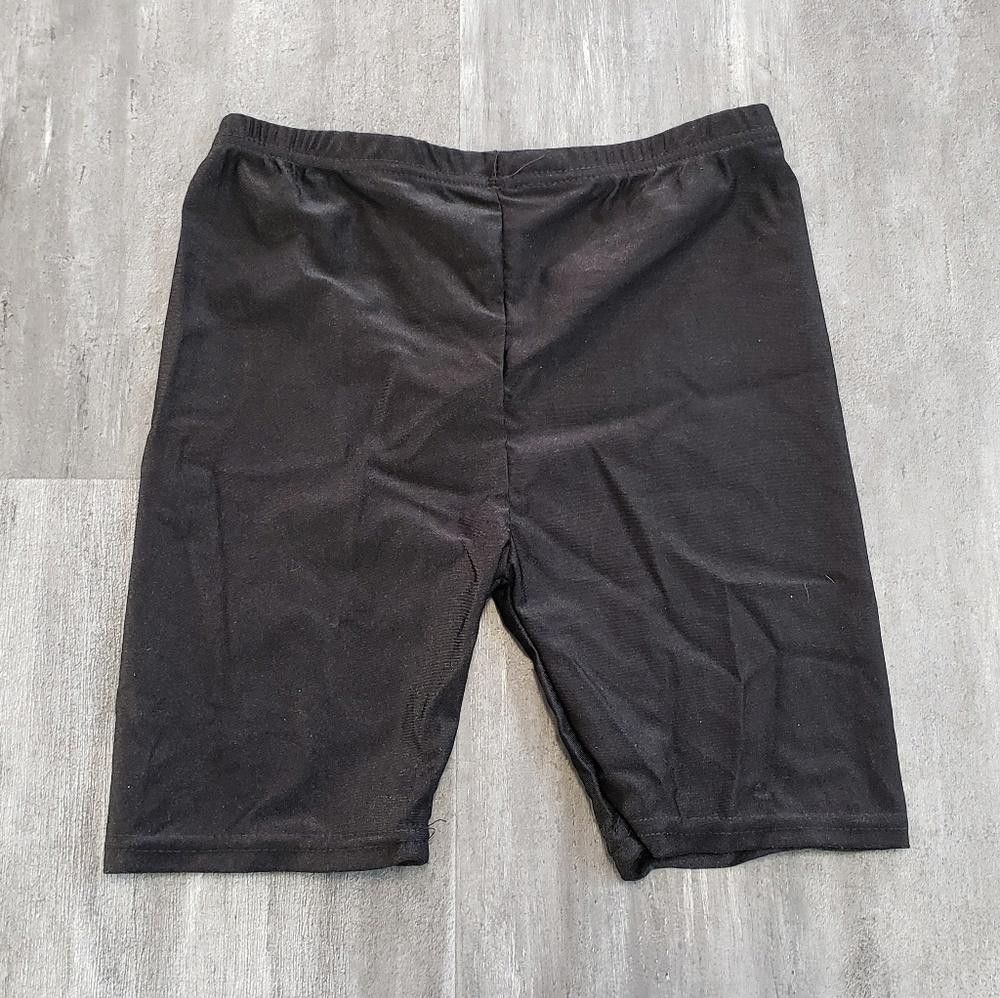 Shein Black Shimmer SHEIN High Waisted Biker Short Size 32" / US 10 / IT 46 - 2 Thumbnail