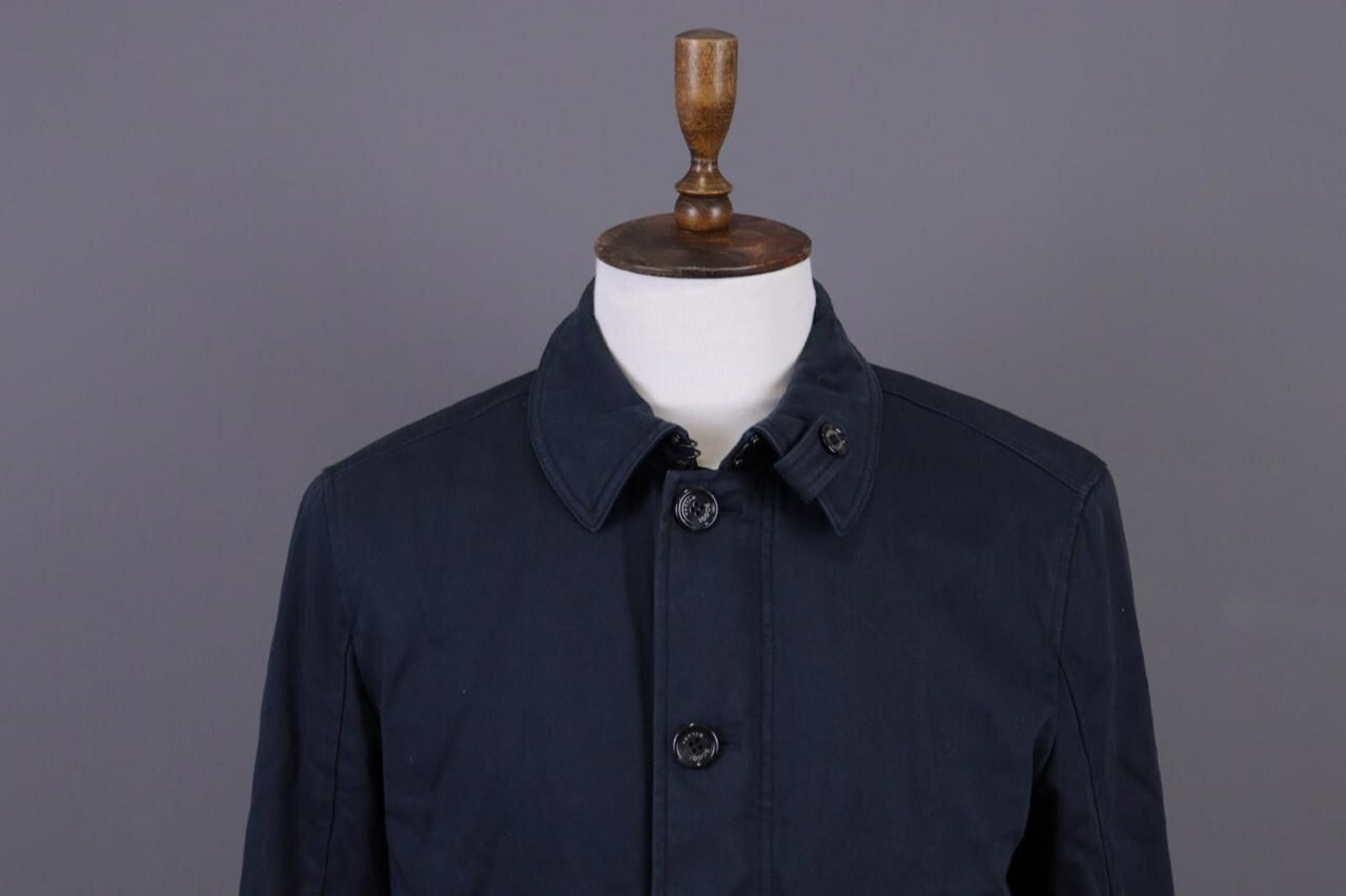 Designer Boggi Milano Blue Button Down Wool Coat Jacket Size 54 Size US M / EU 48-50 / 2 - 2 Thumbnail