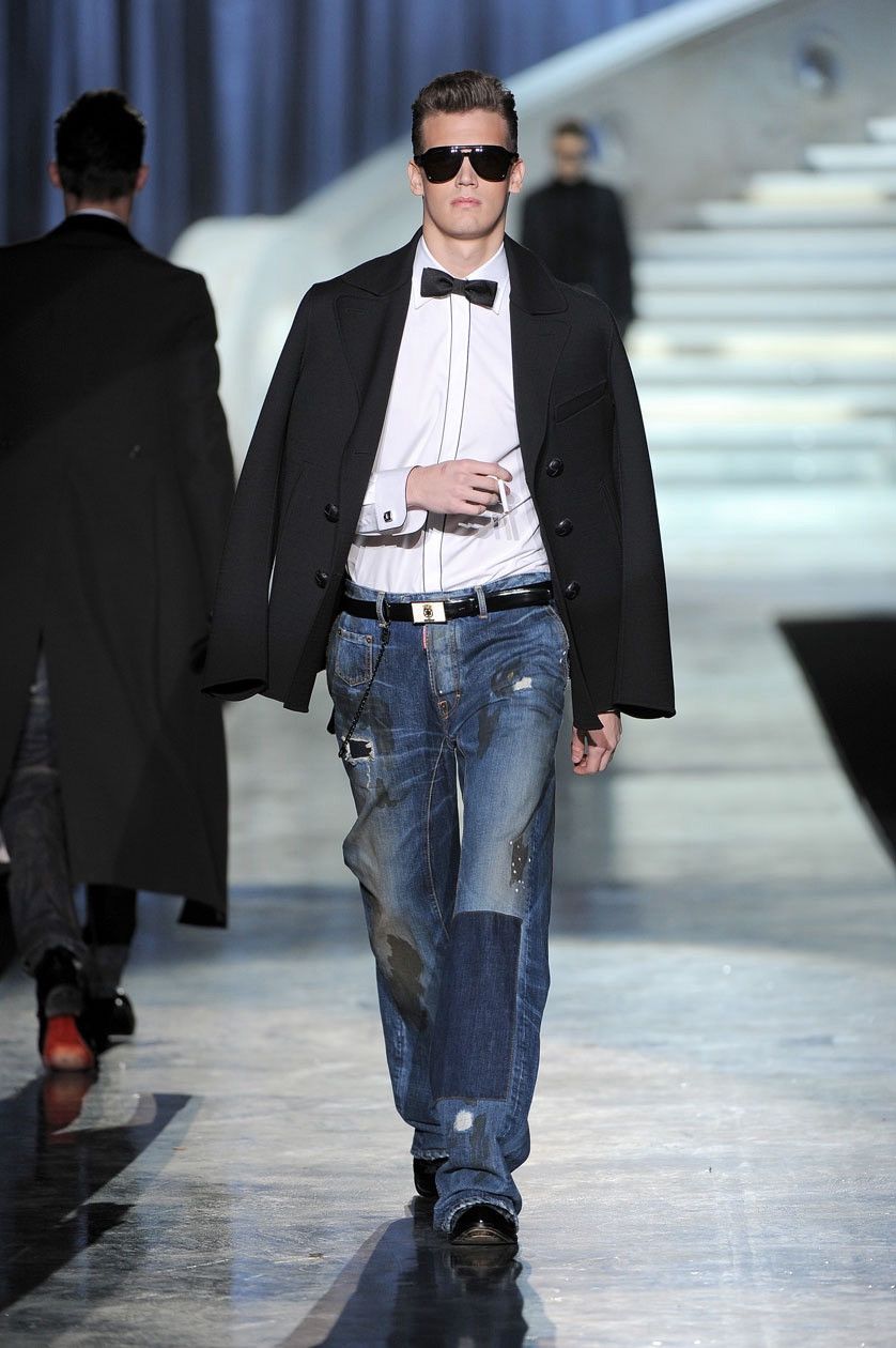 Dsquared2 Dsquared2 F/W 2009 Patchwork Distressed Mud Wash Jeans Size US 29 - 2 Thumbnail
