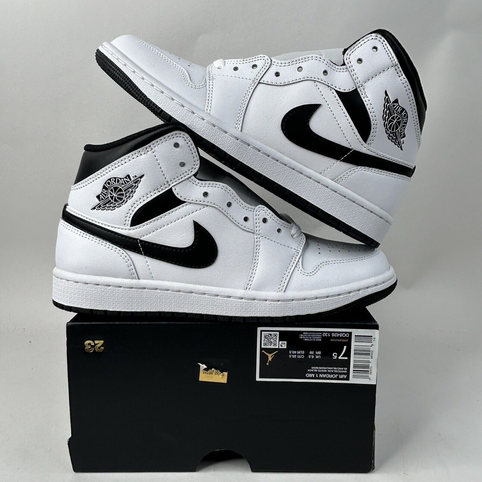 Nike Nike Air Jordan 1 Mid Retro “Reverse Panda/White Black” 2024 Size US 7.5 / EU 40-41 - 1 Thumbnail
