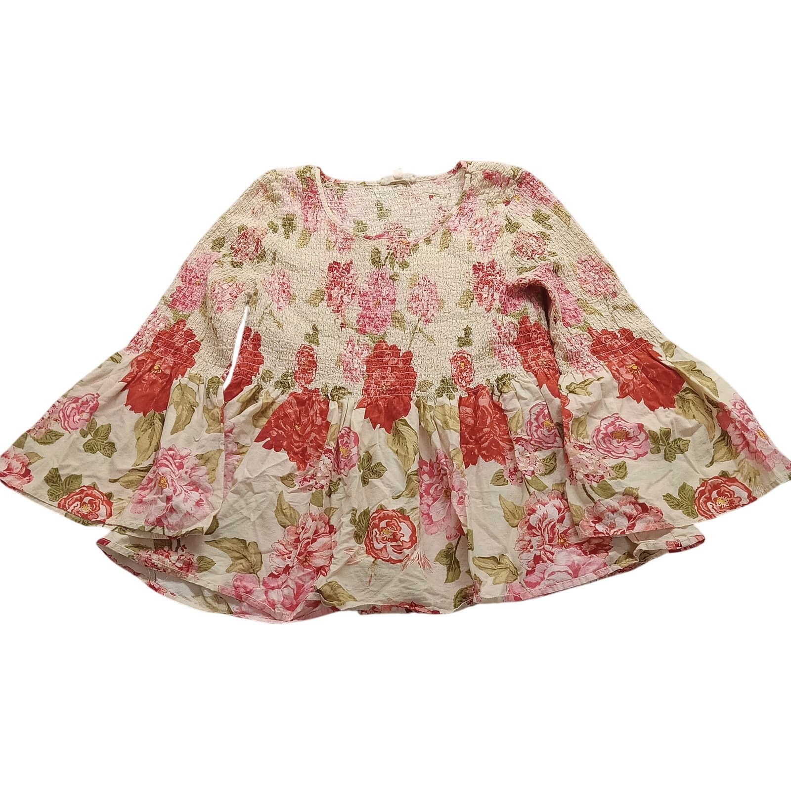 & Other Stories Jane And Delancey Top M Bell Sleeve Blouse Floral Cotton Size M / US 6-8 / IT 42-44 - 1 Thumbnail