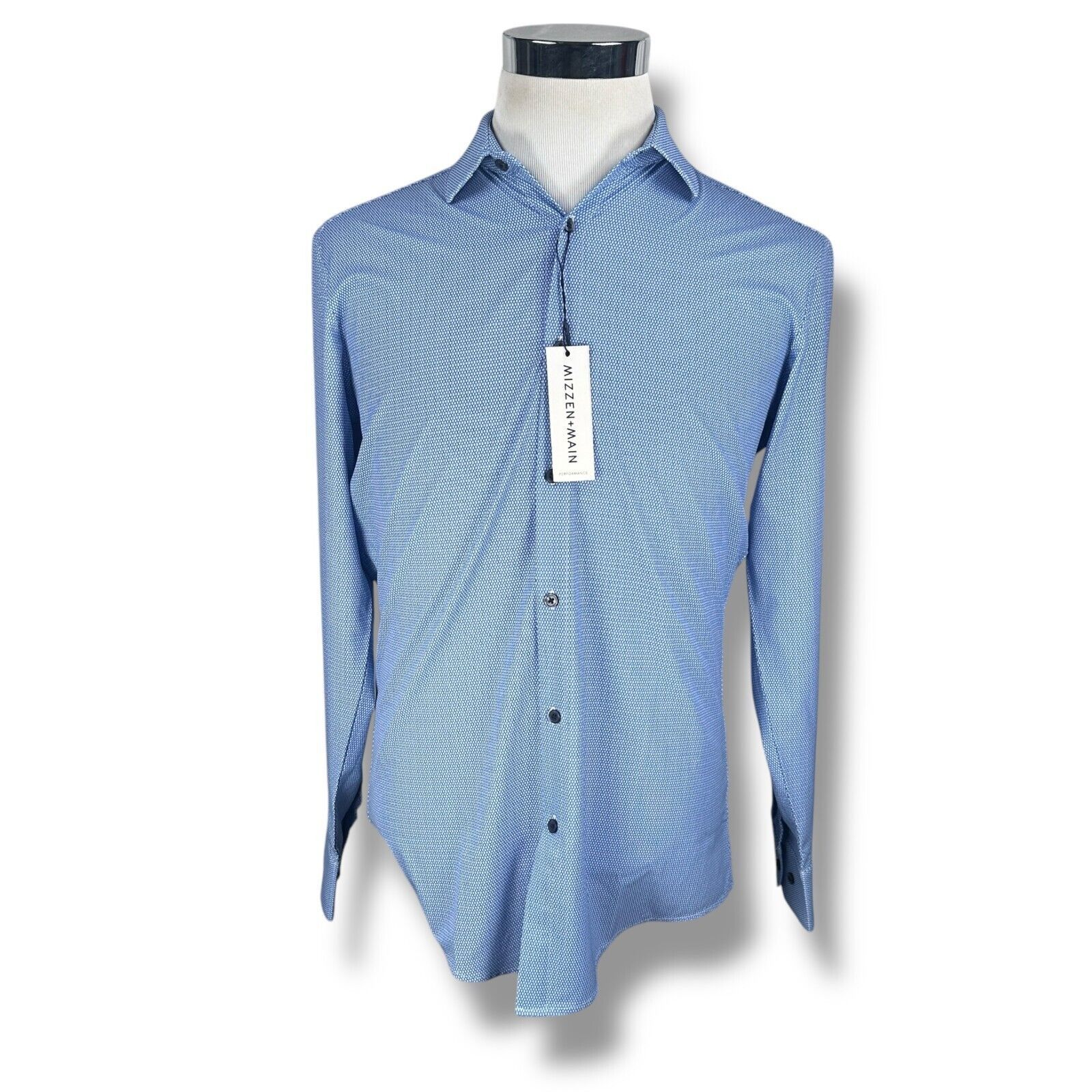 Mizzen+Main Mizzen Main McClane Shirt Mens Small Light Blue Long Sleeve Size US S / EU 44-46 / 1 - 1 Thumbnail