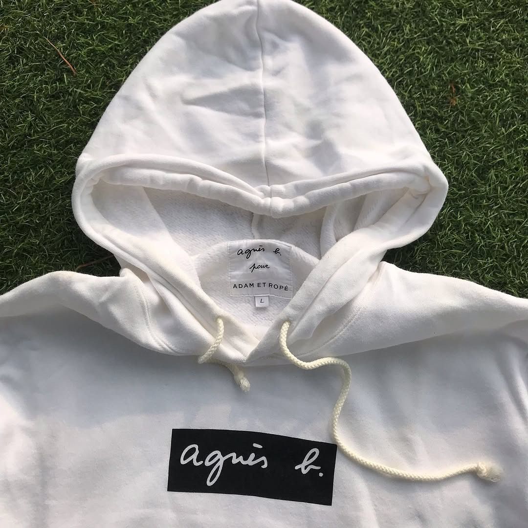 ADAM ET ROPE × Japanese Brand × agnes b. Vintage Agnes B Homme x adam et rope White Hoodie Jacket box Size US M / EU 48-50 / 2 - 11 Thumbnail