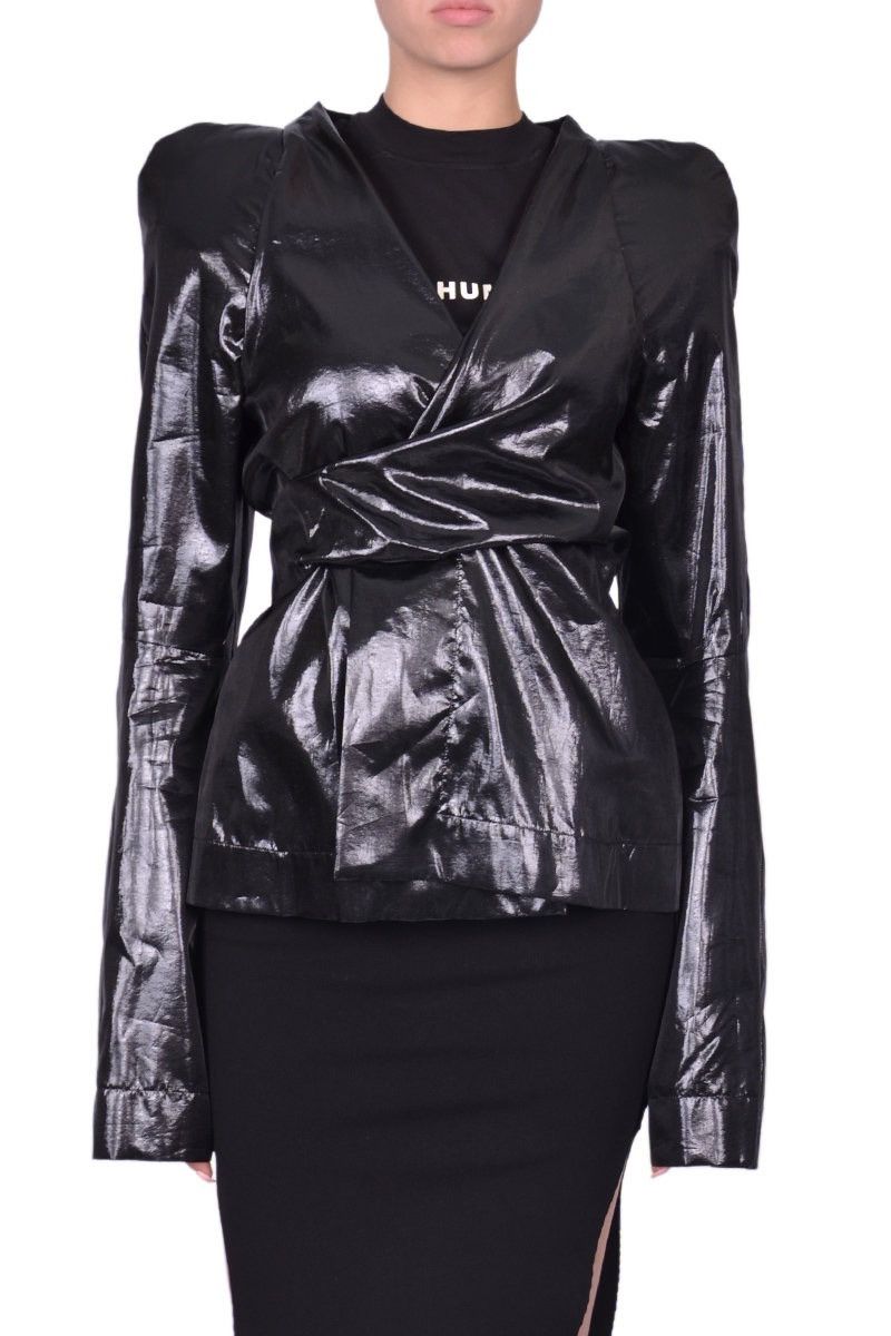 Rick Owens Last Size Rick Owens Black Belted Silk Blend Jacket Size S / US 4 / IT 40 - 1 Thumbnail