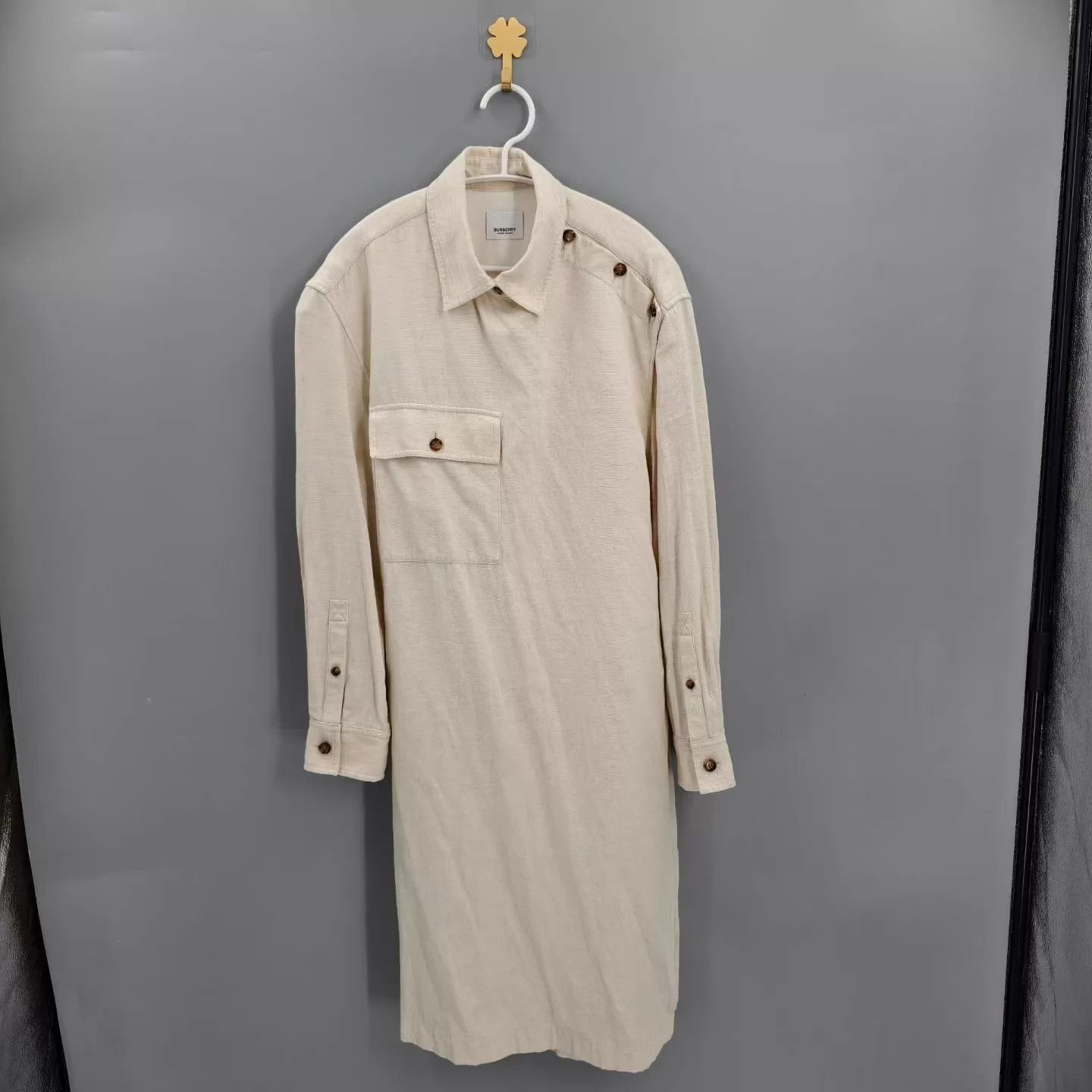 Burberry Burberry Apricot Cotton Belt Long-Sleeve Dress UK6 Size XS / US 0-2 / IT 36-38 - 1 Thumbnail
