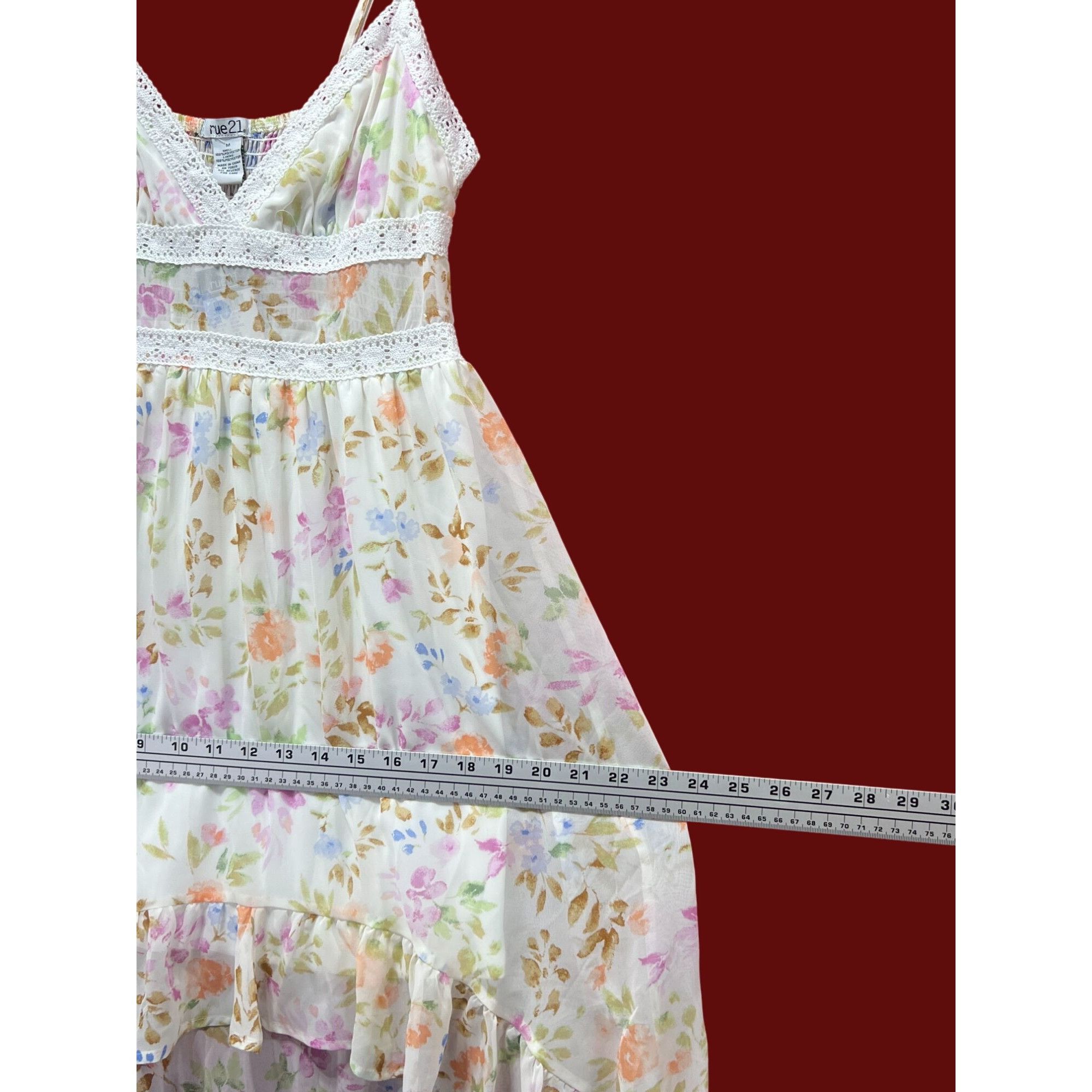 rue21 Rue 21 - Women's Summer Sleeveless High Low Hem Ruffle Flora Size M / US 6-8 / IT 42-44 - 5 Thumbnail