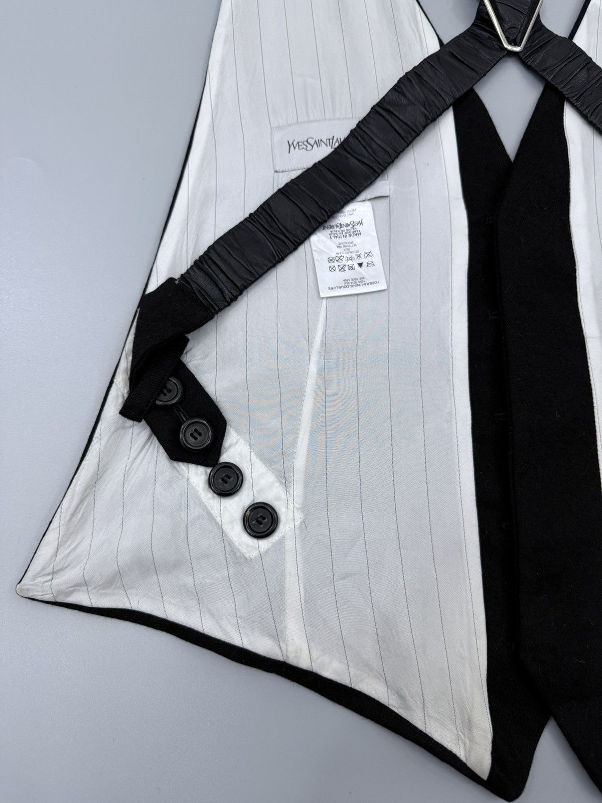 Yves Saint Laurent Yves Saint Laurent YSL Wool Leather Backless Vest Size XL / US 12-14 / IT 48-50 - 8 Thumbnail