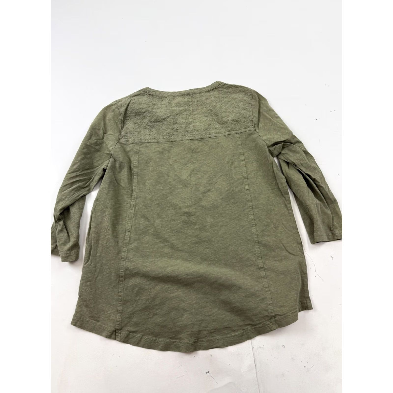 Vintage L.L. Bean Shirt Womens Small Green Henley 3/4 Sleeve Embroidered Tunic Top Size S / US 4 / IT 40 - 5 Thumbnail