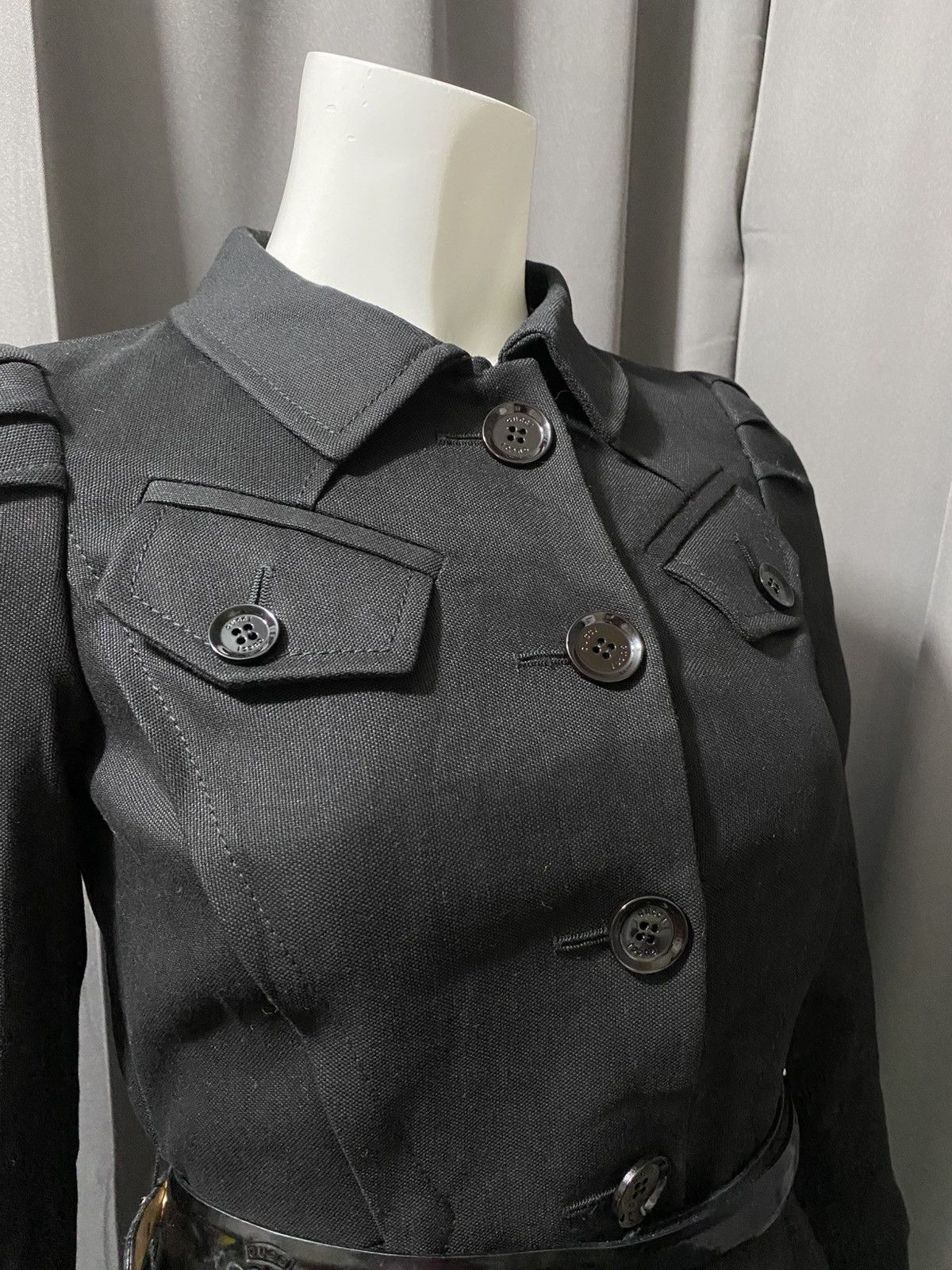 Gucci Fall 2007 Gucci- Belted Military Type Jacket Size XS / US 0-2 / IT 36-38 - 2 Thumbnail