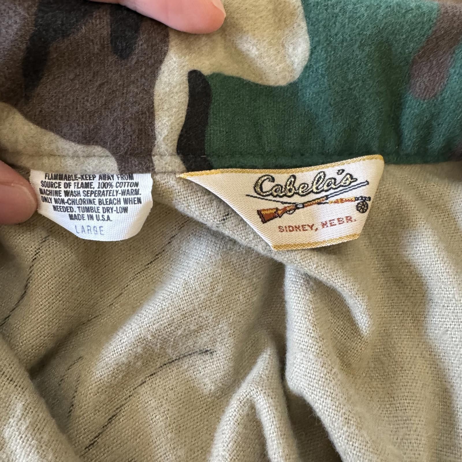 Cabelas Vintage 80s Cabela’s Camo Chamois Flannel Zip Up Hunting Size US L / EU 52-54 / 3 - 5 Thumbnail