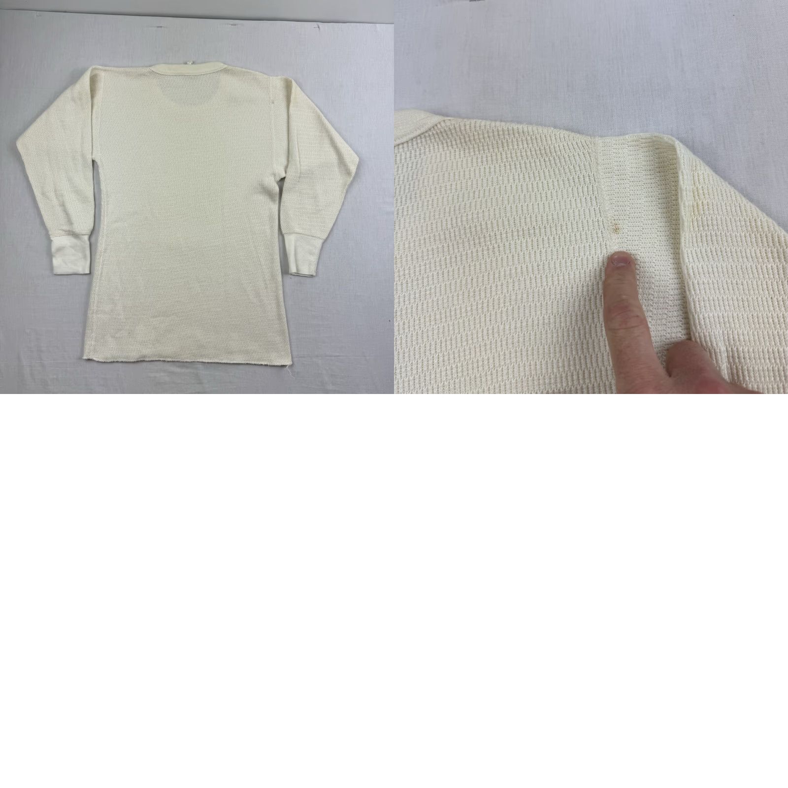 Sears VINTAGE Sears 1970s Thermal Long Sleeve T-Shirt Adult Large White Grunge Mens Size US L / EU 52-54 / 3 - 8 Thumbnail