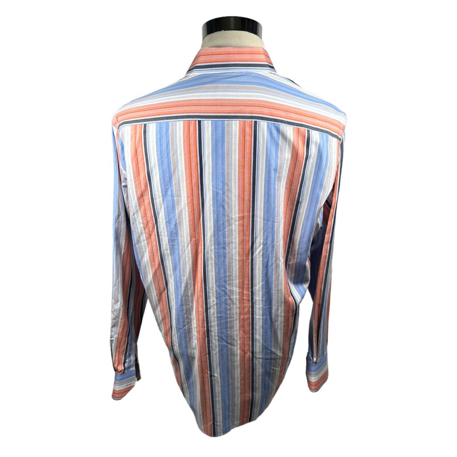 Tailorbyrd Tailorbyrd Button Up Shirt Blue Striped Long Sleeve Cotton L Size US L / EU 52-54 / 3 - 6 Thumbnail