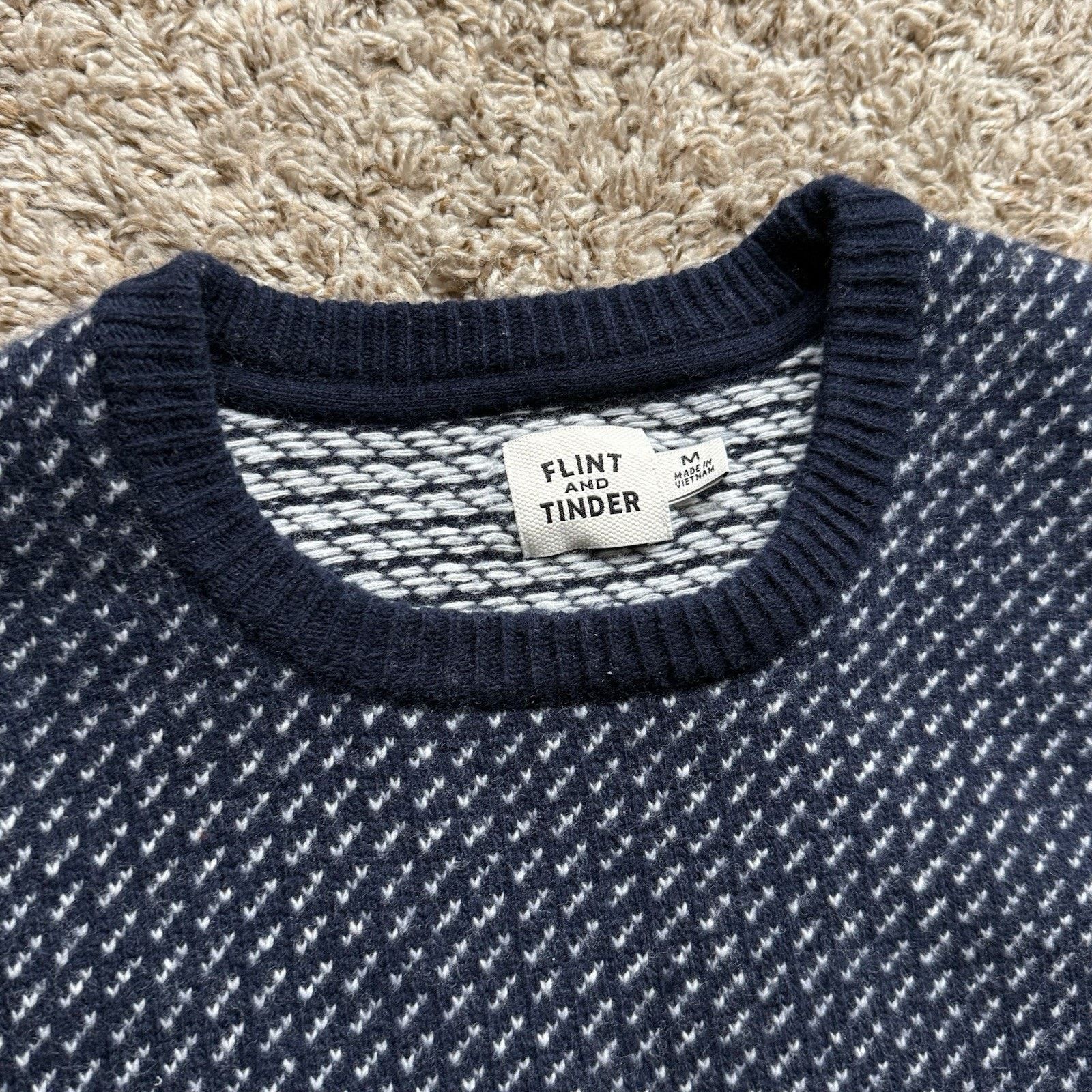 Flint And Tinder Flint and Tinder Sweater Nordic Birdseye Merino Wool Navy Size US M / EU 48-50 / 2 - 2 Thumbnail
