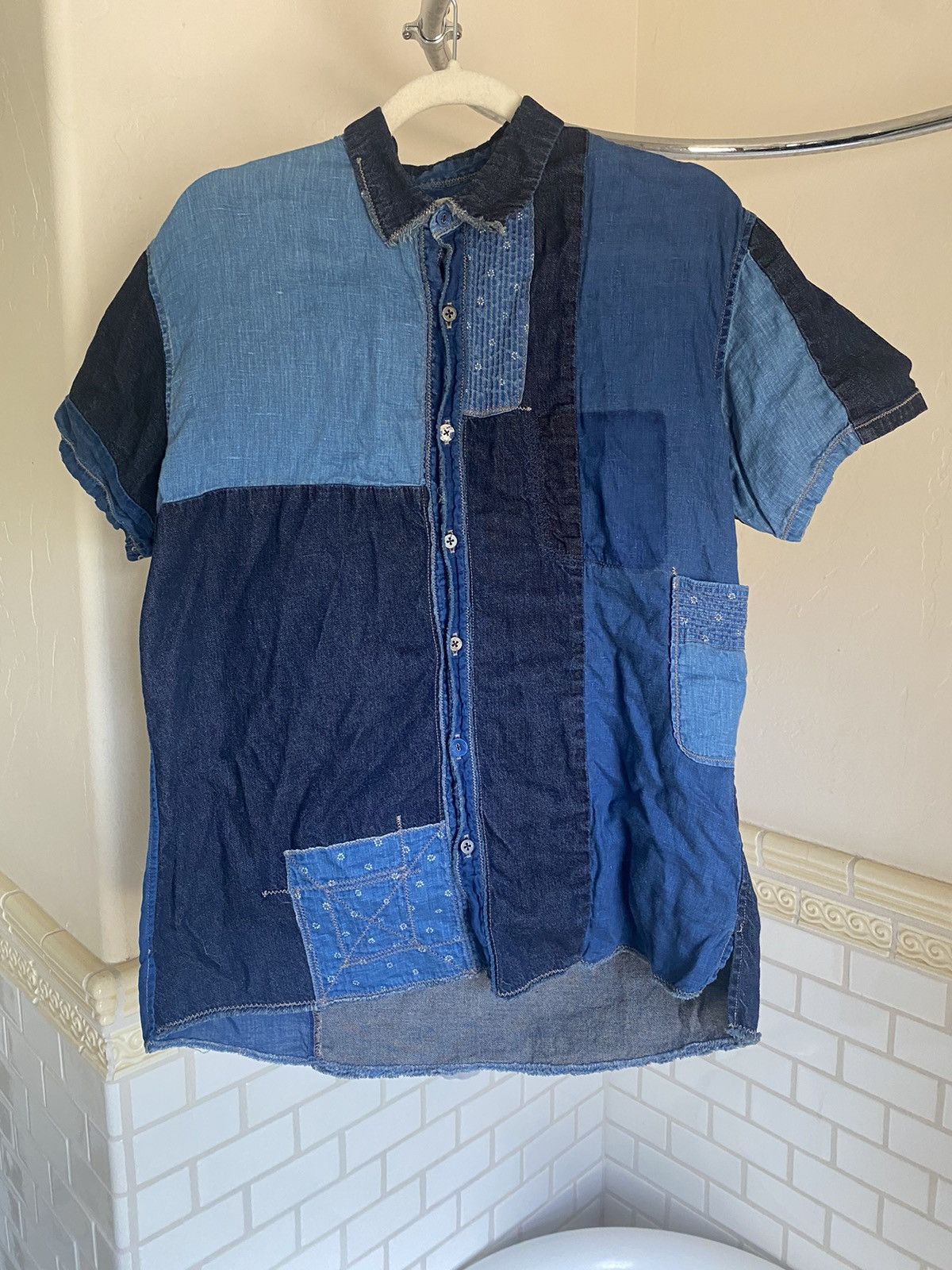 Kapital IDG Katmandu Patchwork Denim Shirt Size 3