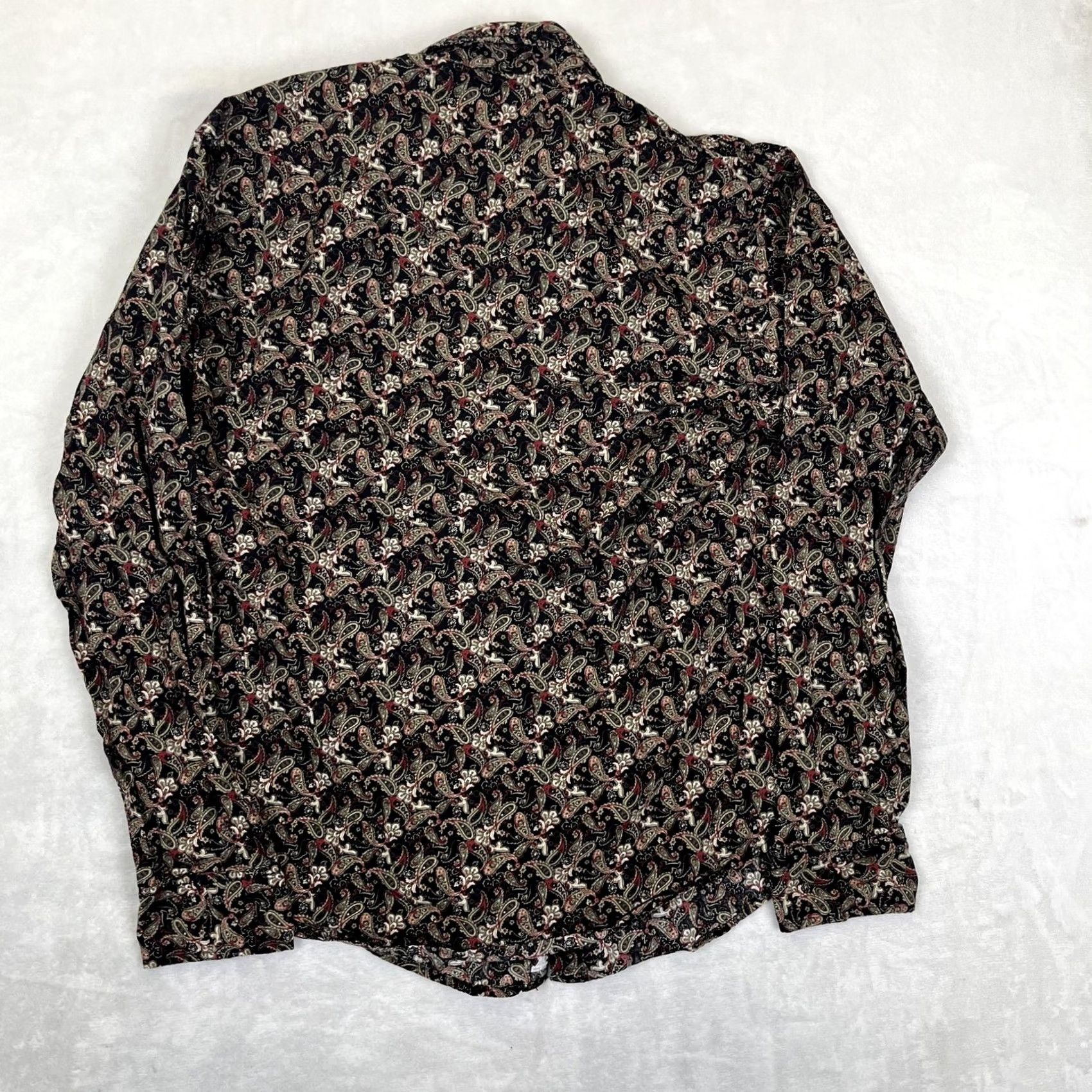 Vintage Twenty X Shirt Mens Large Black Paisley Long Sleeve Casual Snap Front Western Size US L / EU 52-54 / 3 - 7 Thumbnail