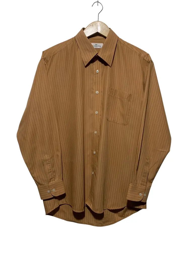 Balenciaga Vintage Balenciaga stripe textured BB longsleeve shirt Size US L / EU 52-54 / 3 - 1 Thumbnail
