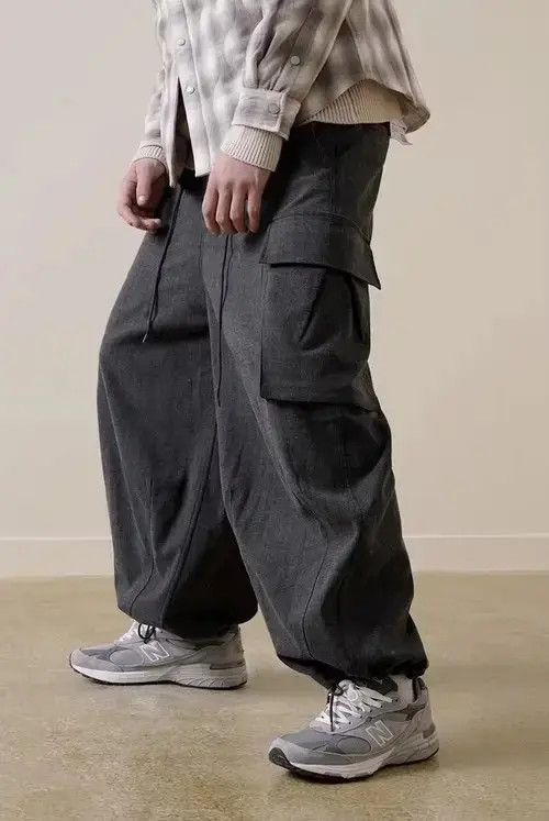 Japanese Brand × Jean 20AW Indigo Union Japan Dark Grey Oversized Jogger Pants Size US 30 / EU 46 - 4 Thumbnail