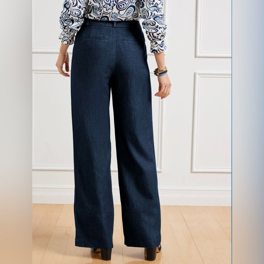 Talbots Talbots Weston Pant Soft Denim Jeans Super Wide Leg Trouser Size 34" / US 12 / IT 48 - 4 Thumbnail