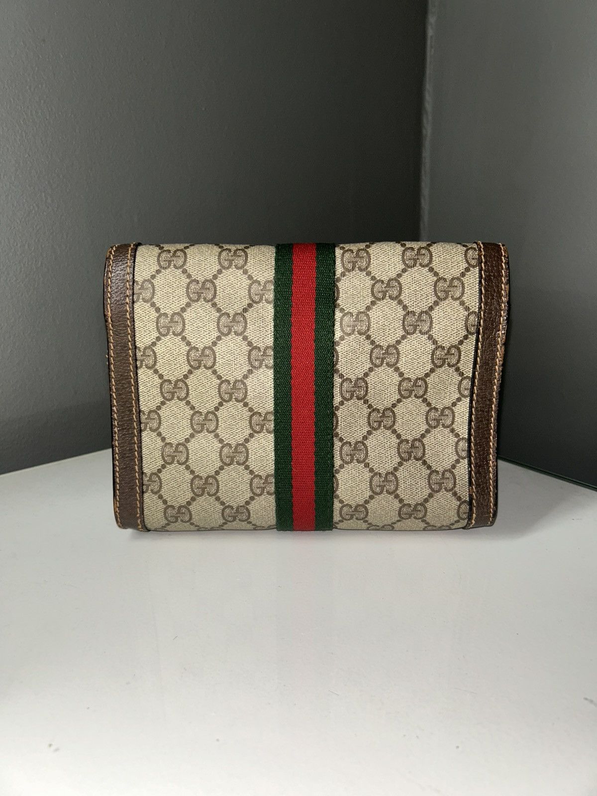 Gucci Vintage Gucci Parfums GG Supreme Sherry Line Clutch Bag Size ONE SIZE - 7 Thumbnail