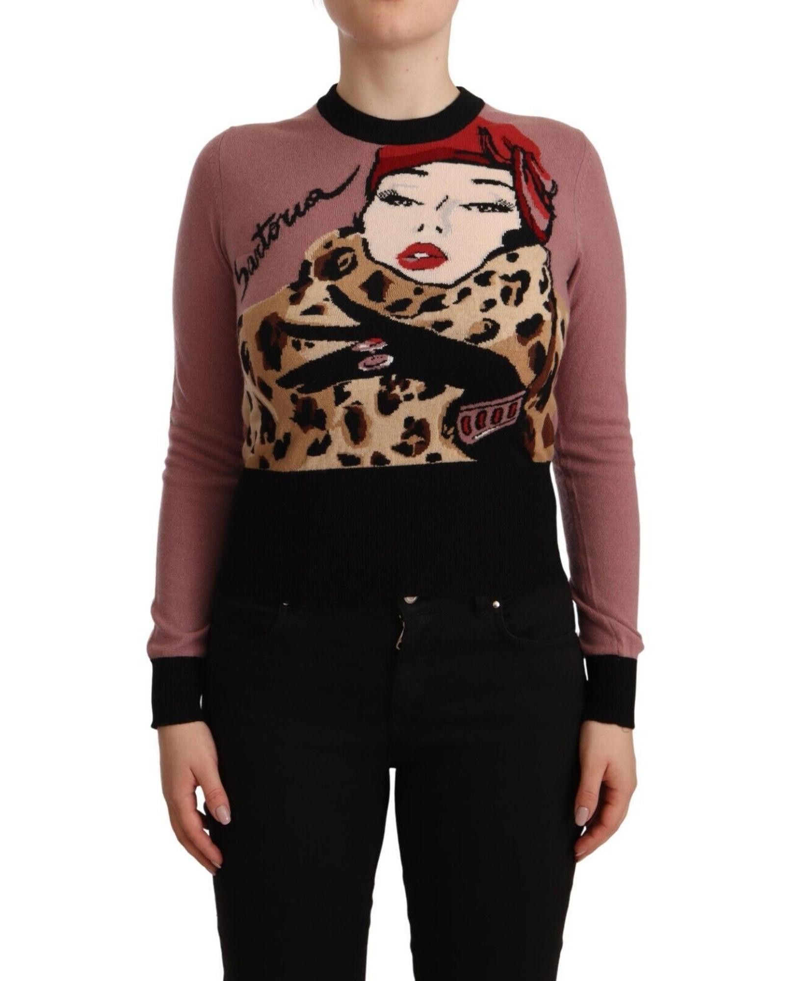 image of Dolce Gabbana Cashmere Sartoria Pullover Sweater in Pink, Women's (Size XS)