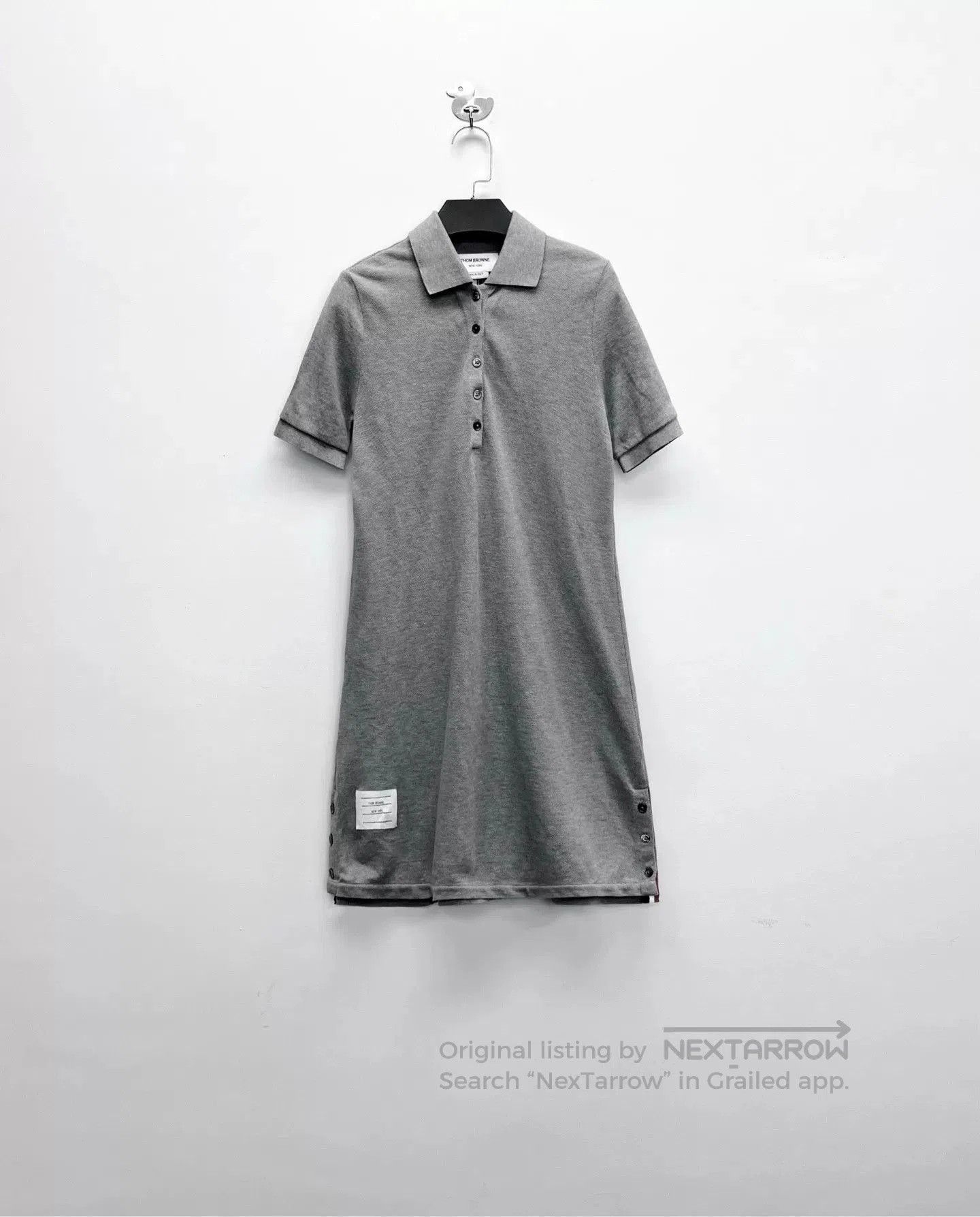 Thom Browne Thom Browne Gray Back Stripe Polo Dress. Size S / US 4 / IT 40 - 1 Thumbnail