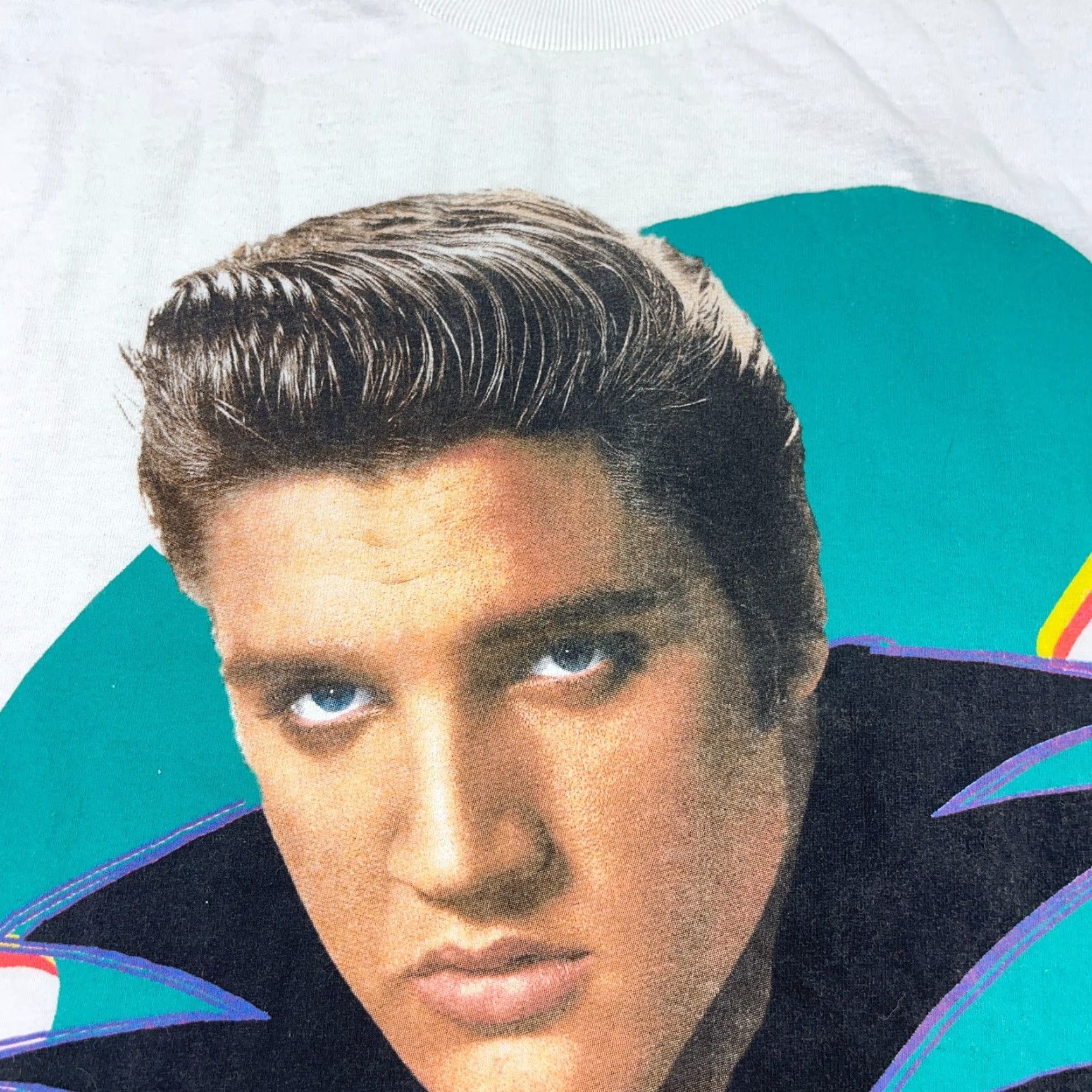 AAA VINTAGE Elvis Presley Shirt Men Large White Band Tee 90s 1996 Adult Original Size US L / EU 52-54 / 3 - 3 Thumbnail