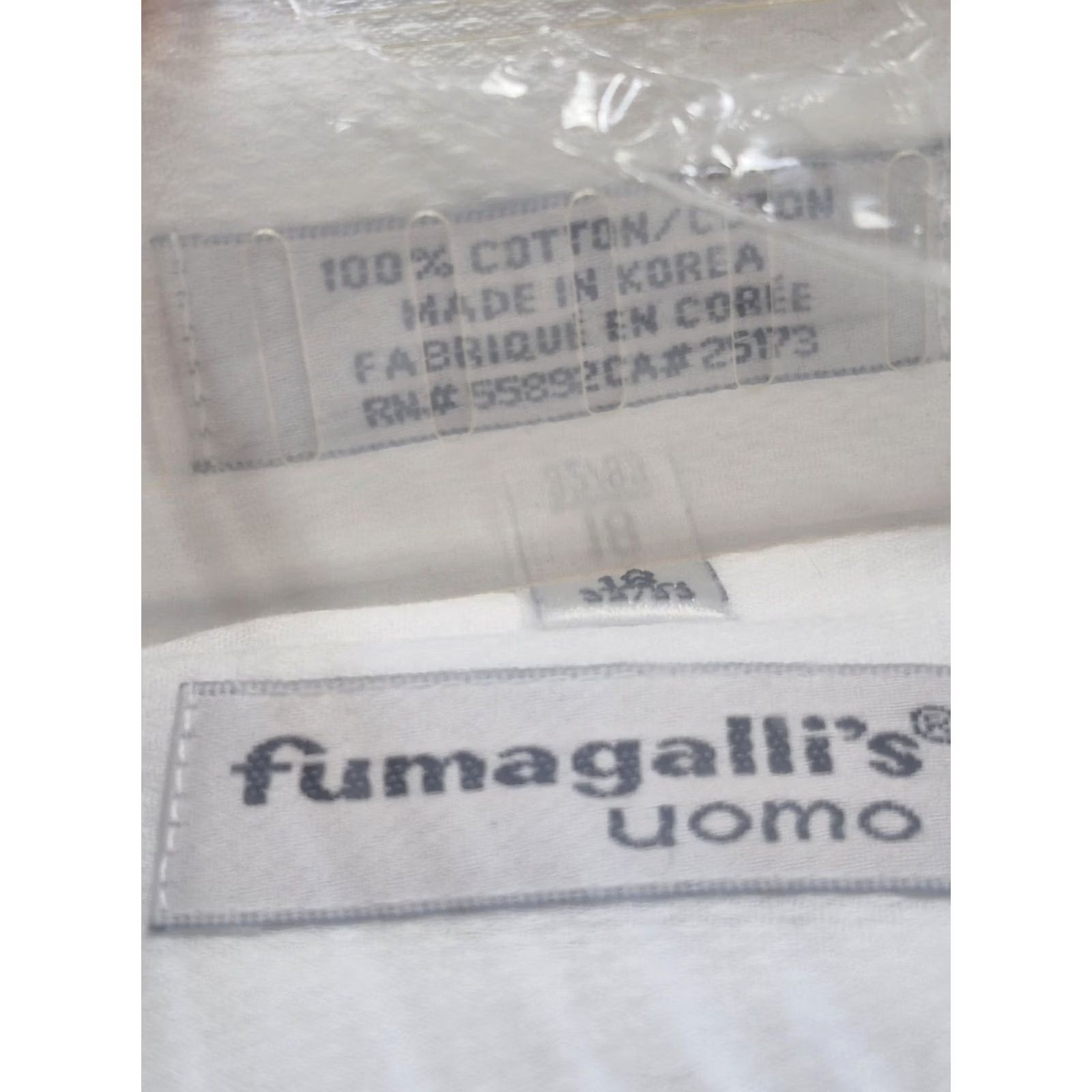 Vintage Fumagalli's Uomo Dress Shirt Mens 16 32/33 White Cotton Point Collar Long Sleeve Dress Shirt Regular Fit"} Size 42R - 4 Thumbnail